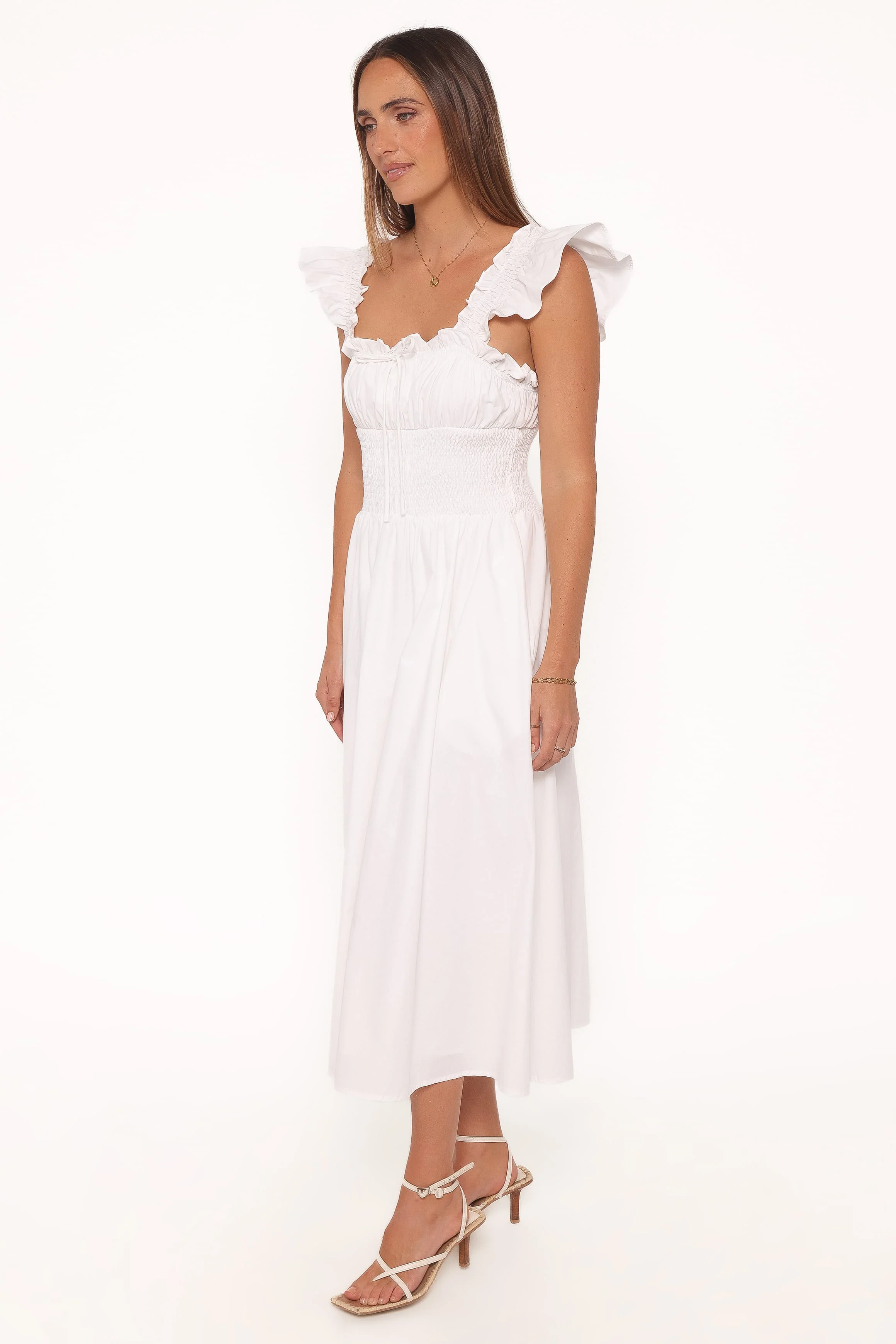 Bronte Midi Dress - White - Image 3