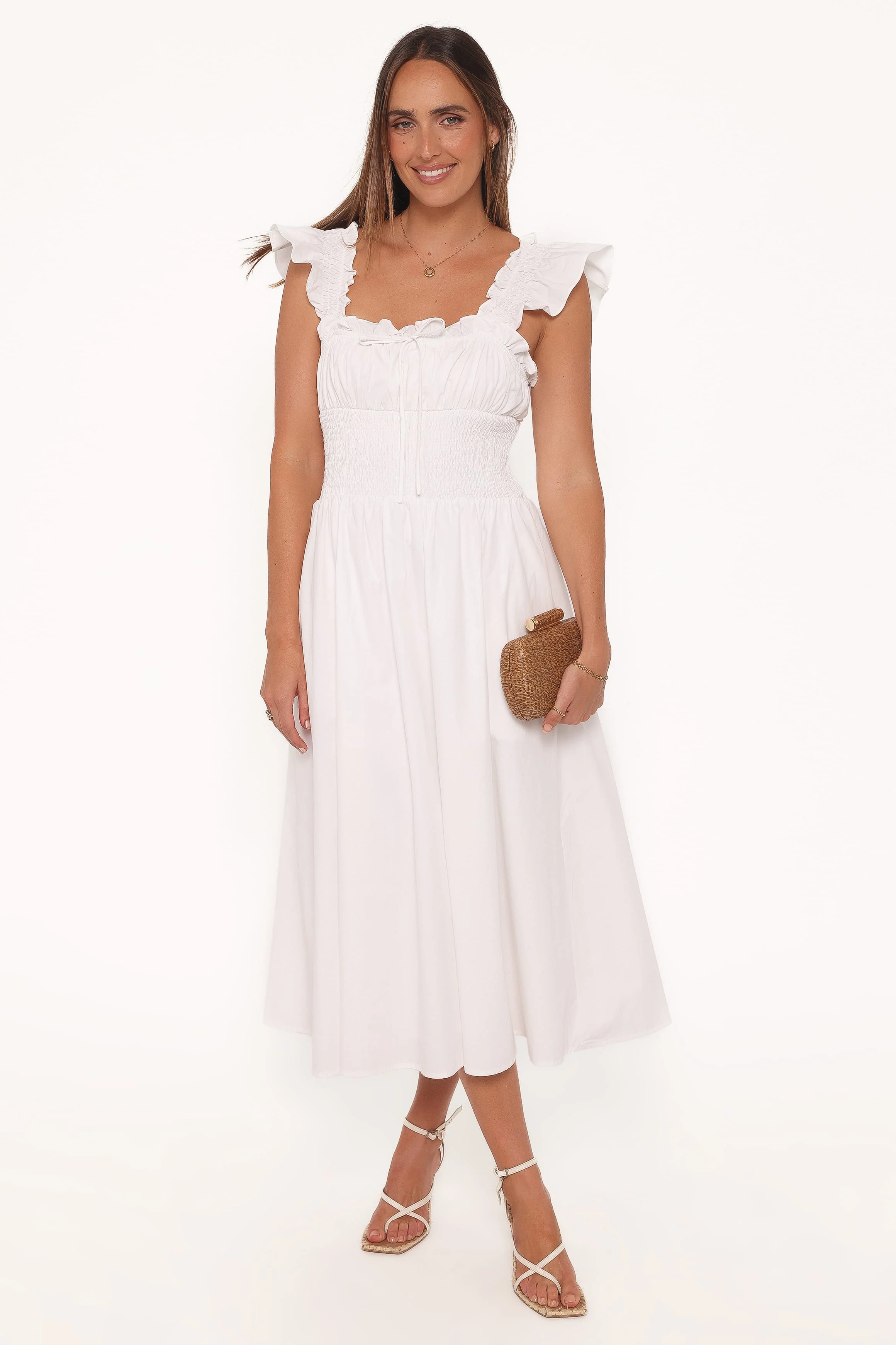 Bronte Midi Dress - White - Image 5