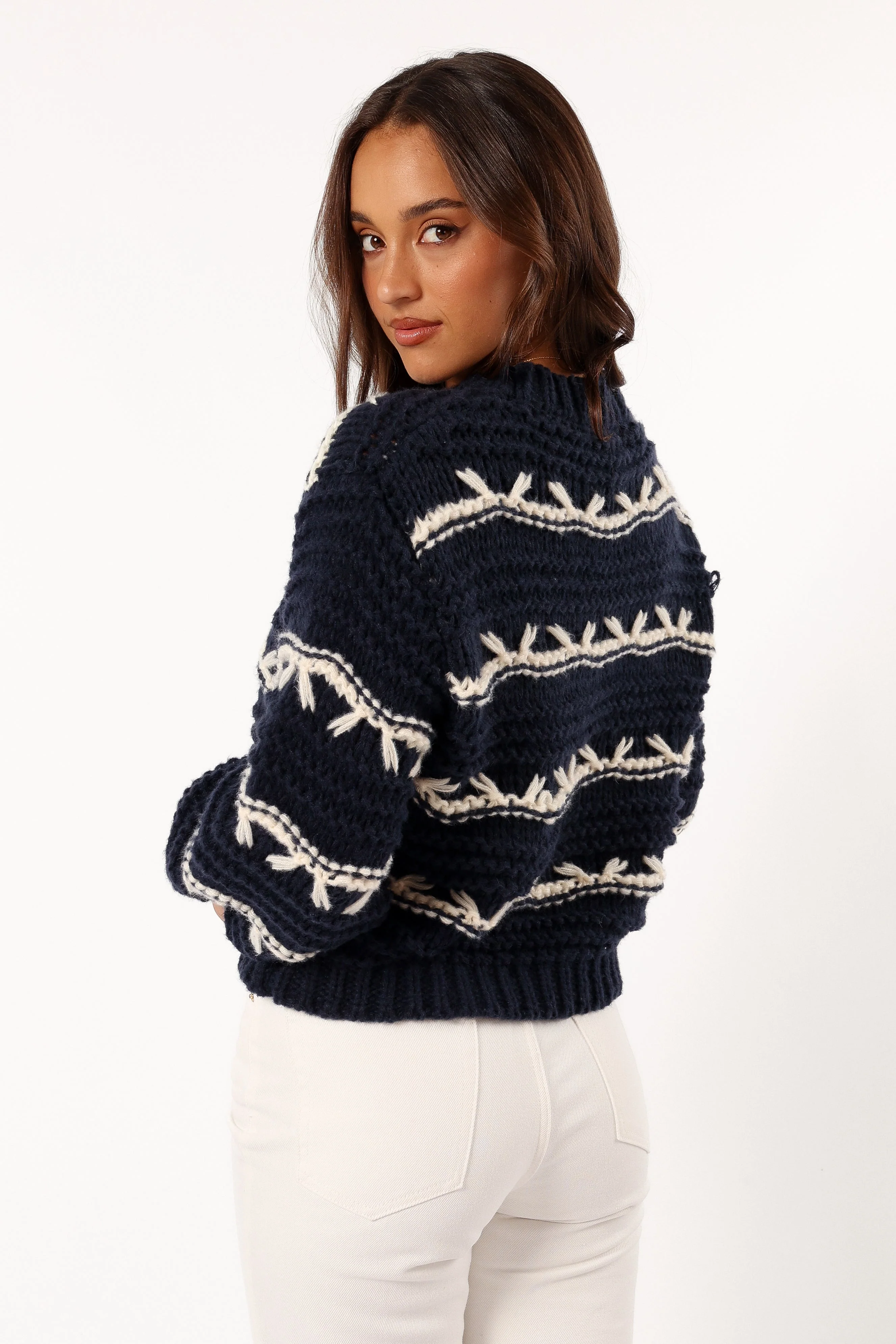 Bryony Knit Sweater - Navy - Image 4