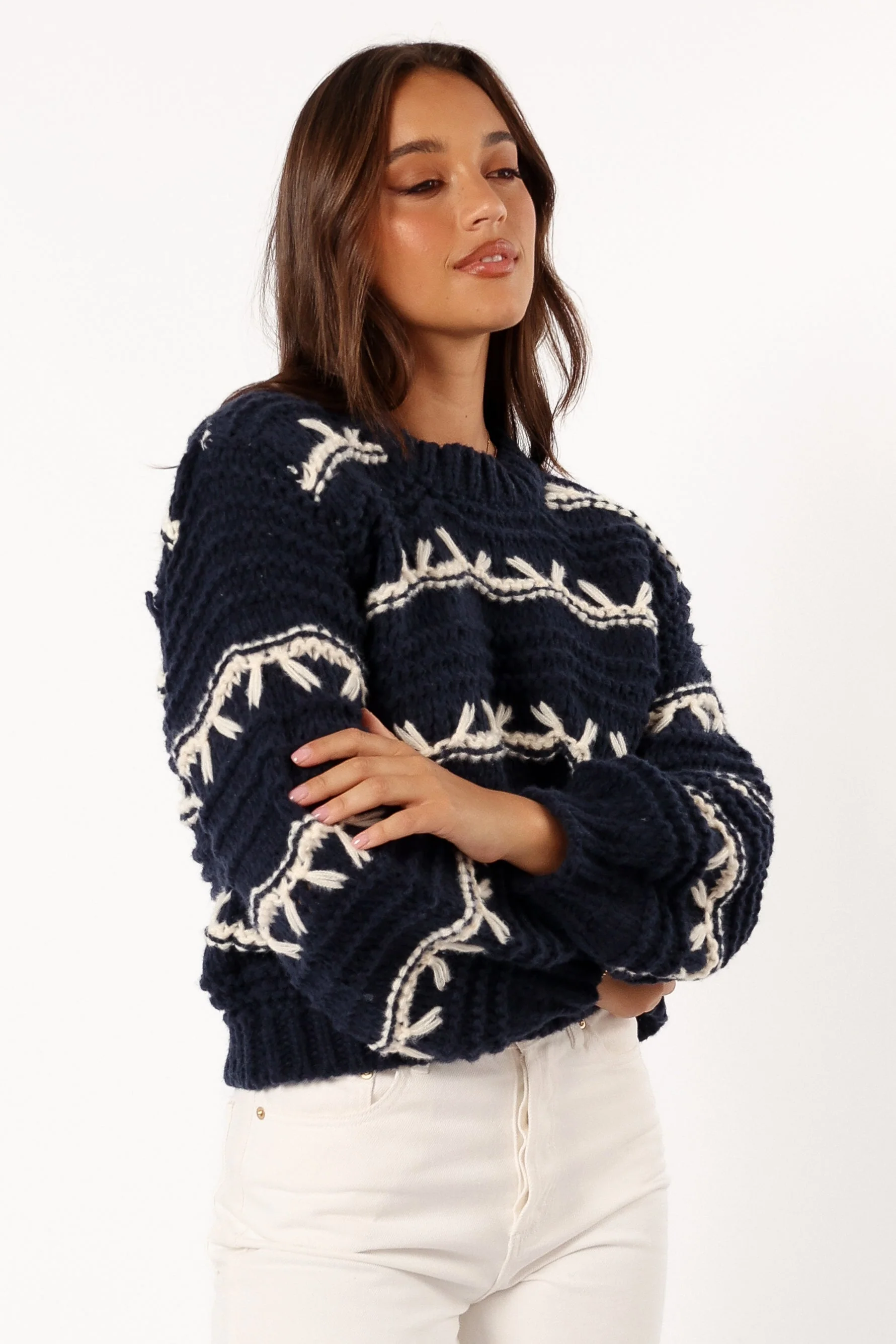 Bryony Knit Sweater - Navy - Image 5