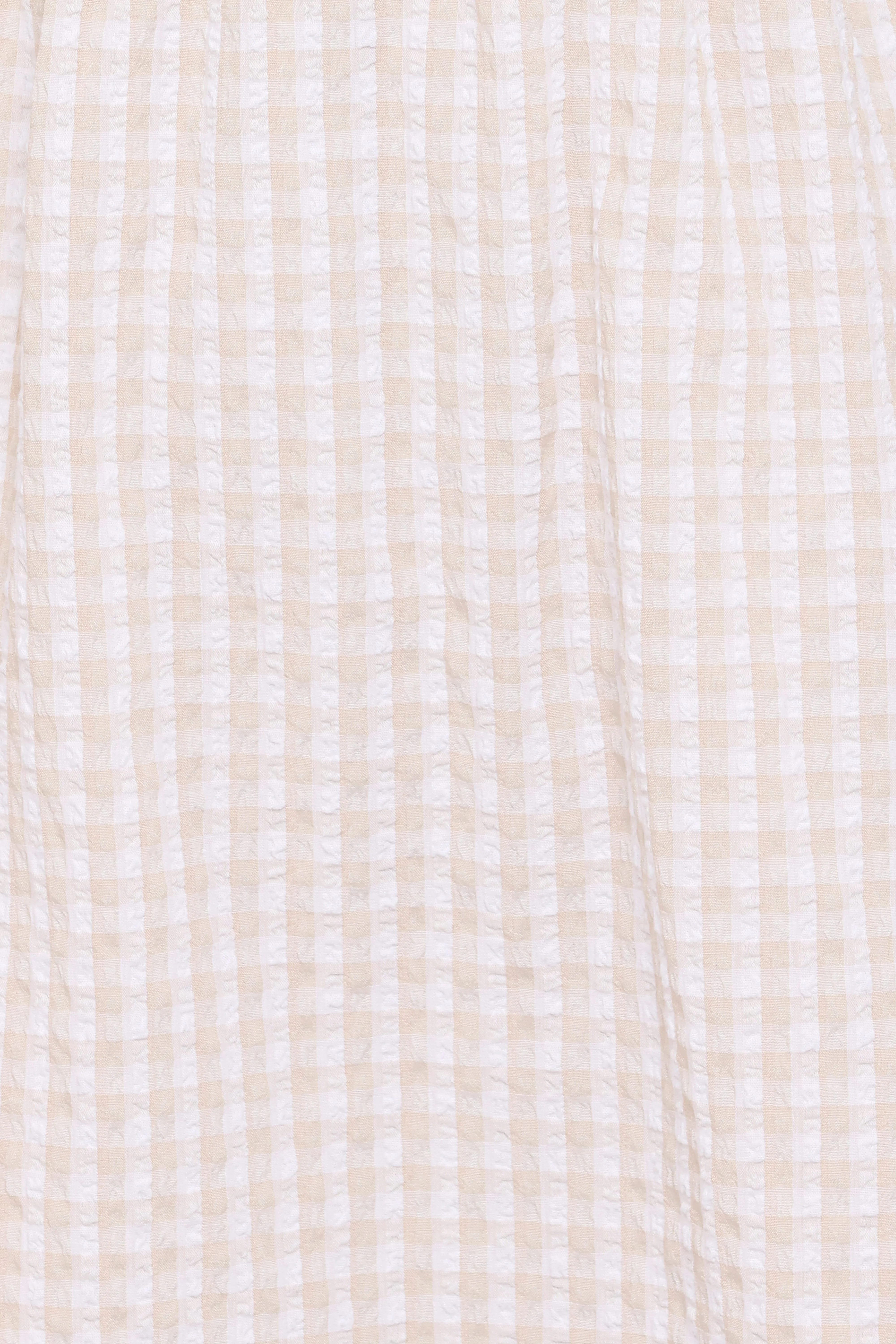 Cadhla Mini Dress - Beige Gingham - Image 7