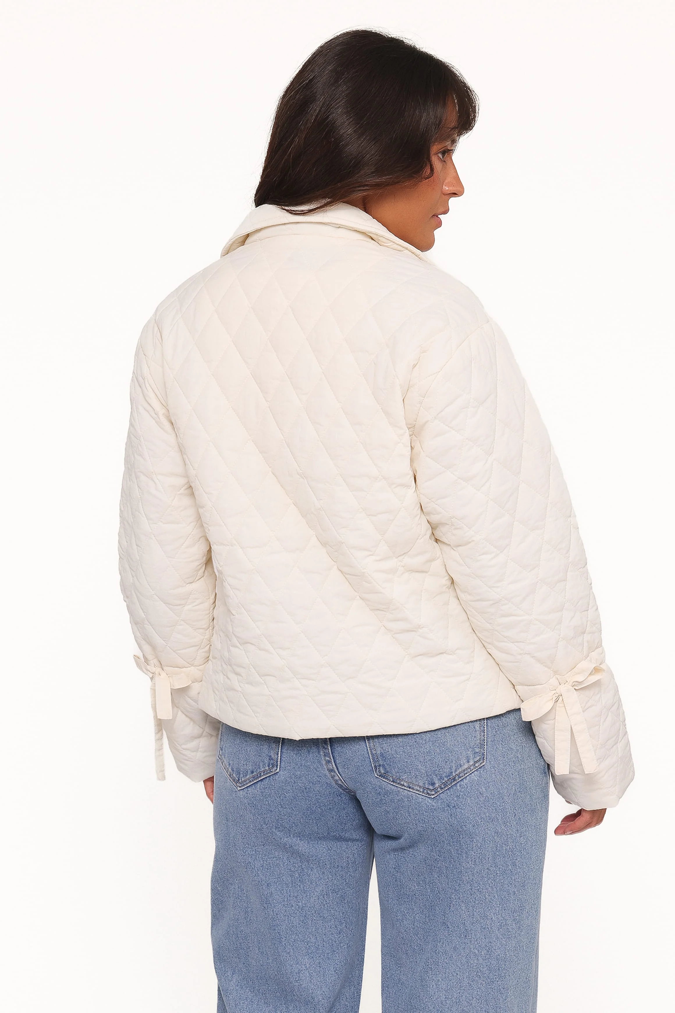 Caitlin Quilted Jacket - Cream - Image 5