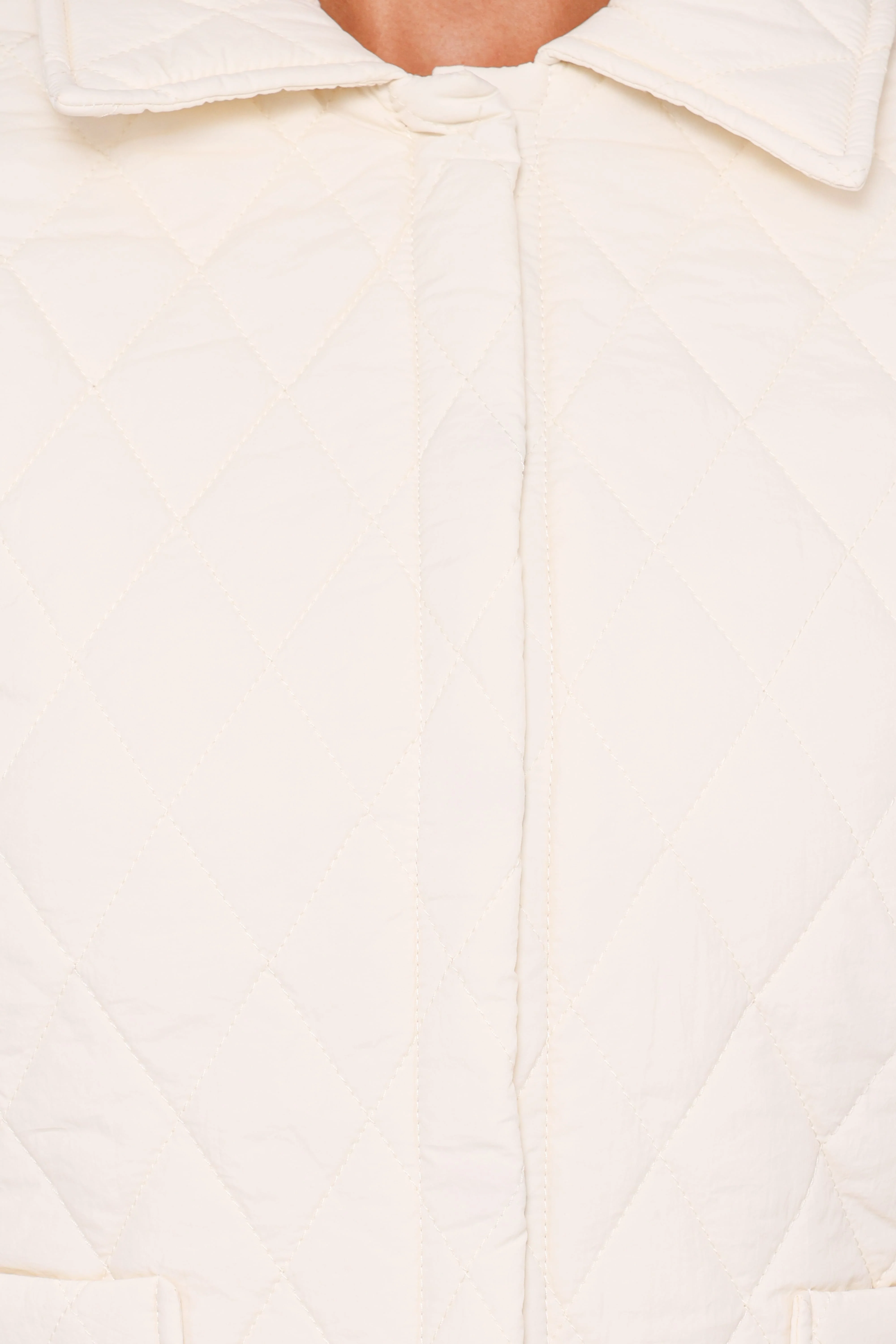 Caitlin Quilted Jacket - Cream - Image 9