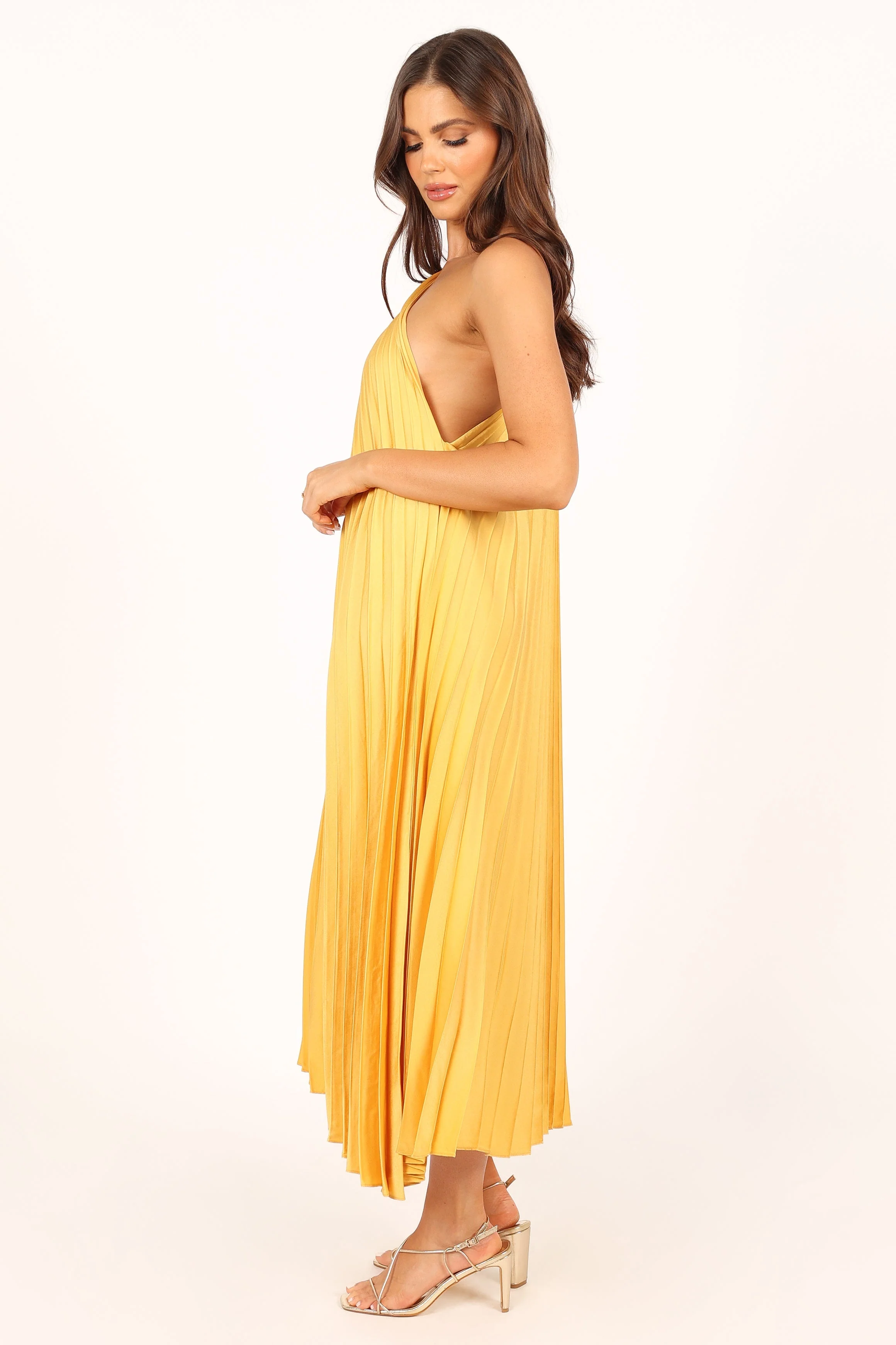 Cali One Shoulder Midi Dress - Saffron - Image 5
