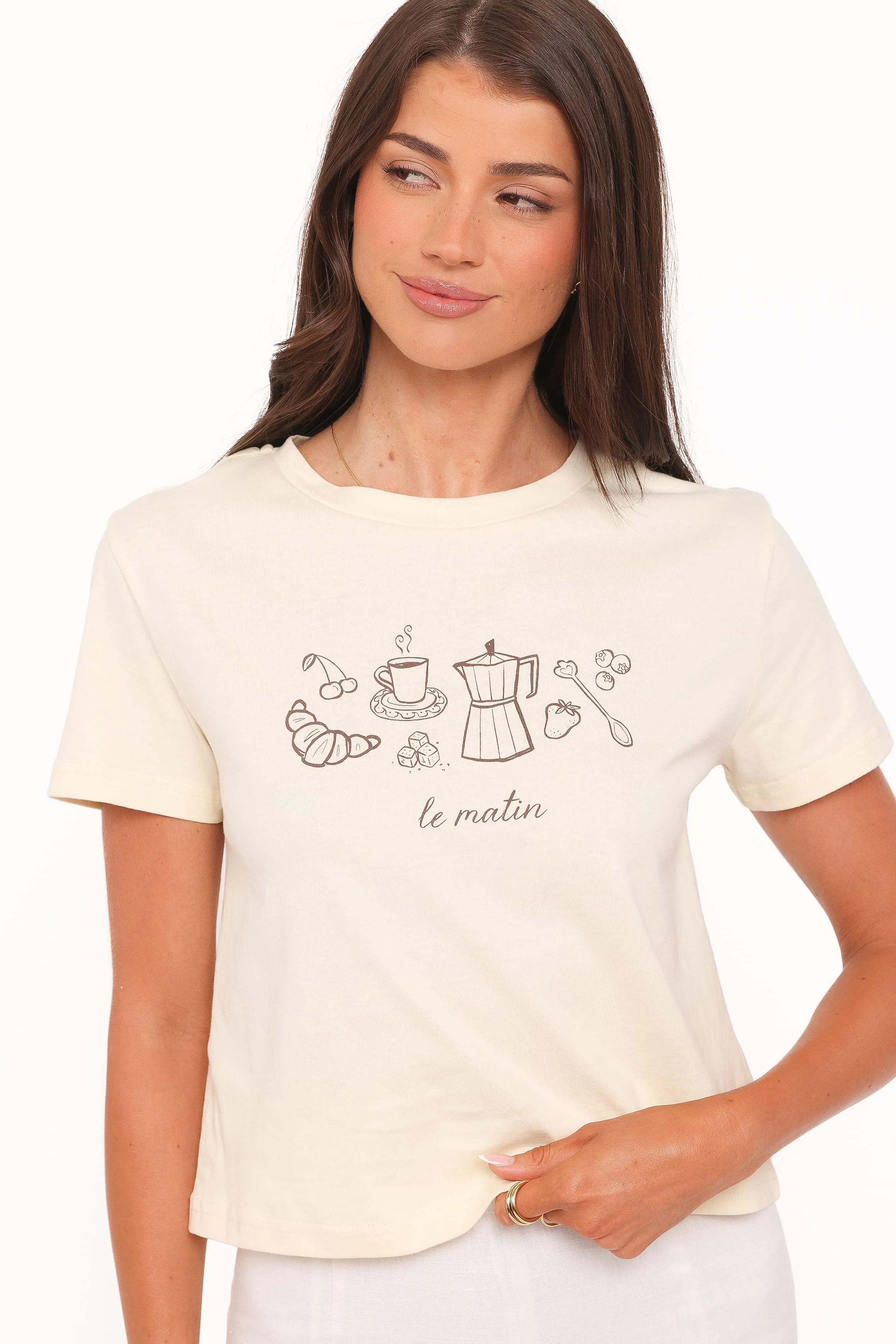 Camelia Graphic Tee - Cream - Image 2