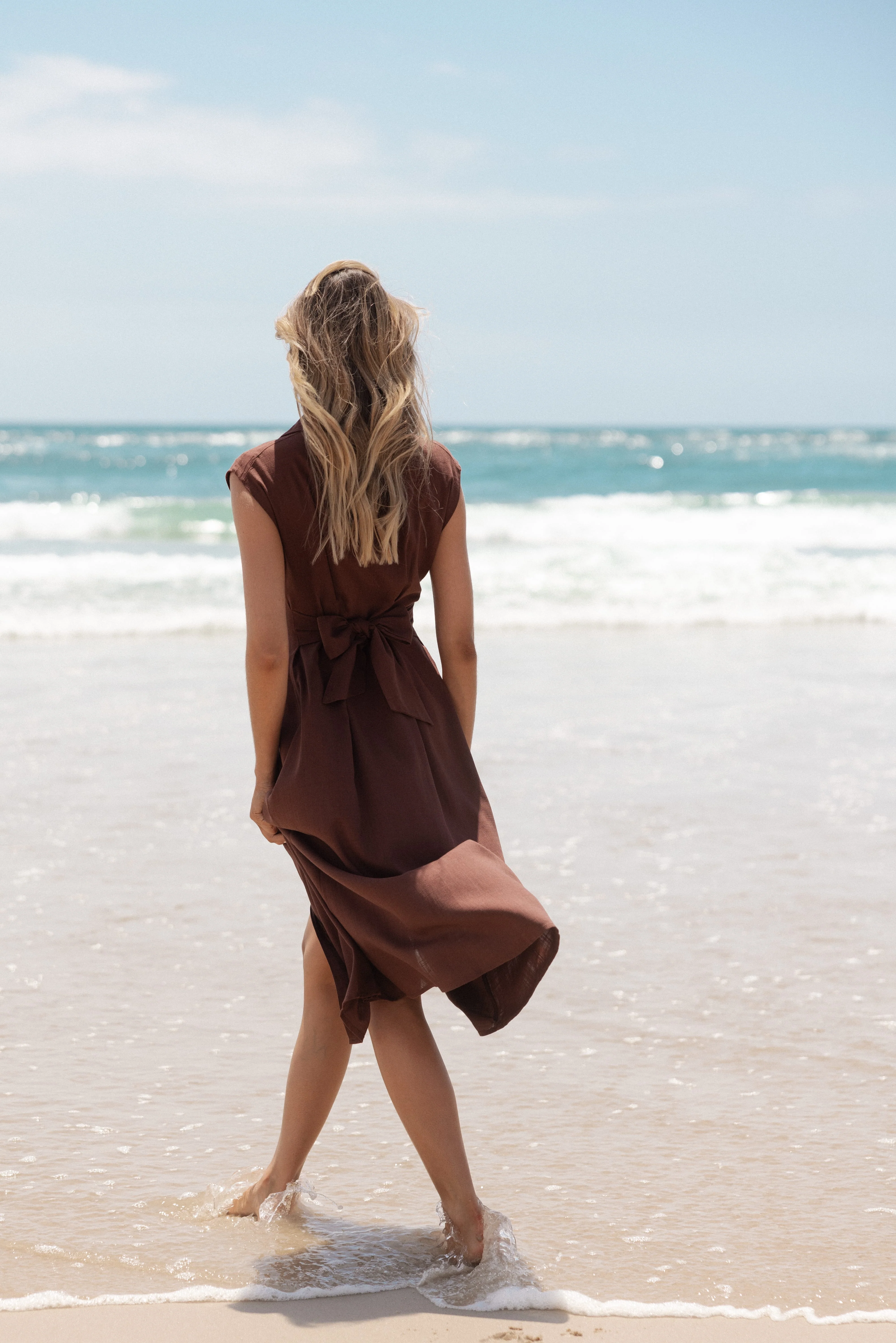 Cami Midi Dress - Chocolate Brown - Image 8
