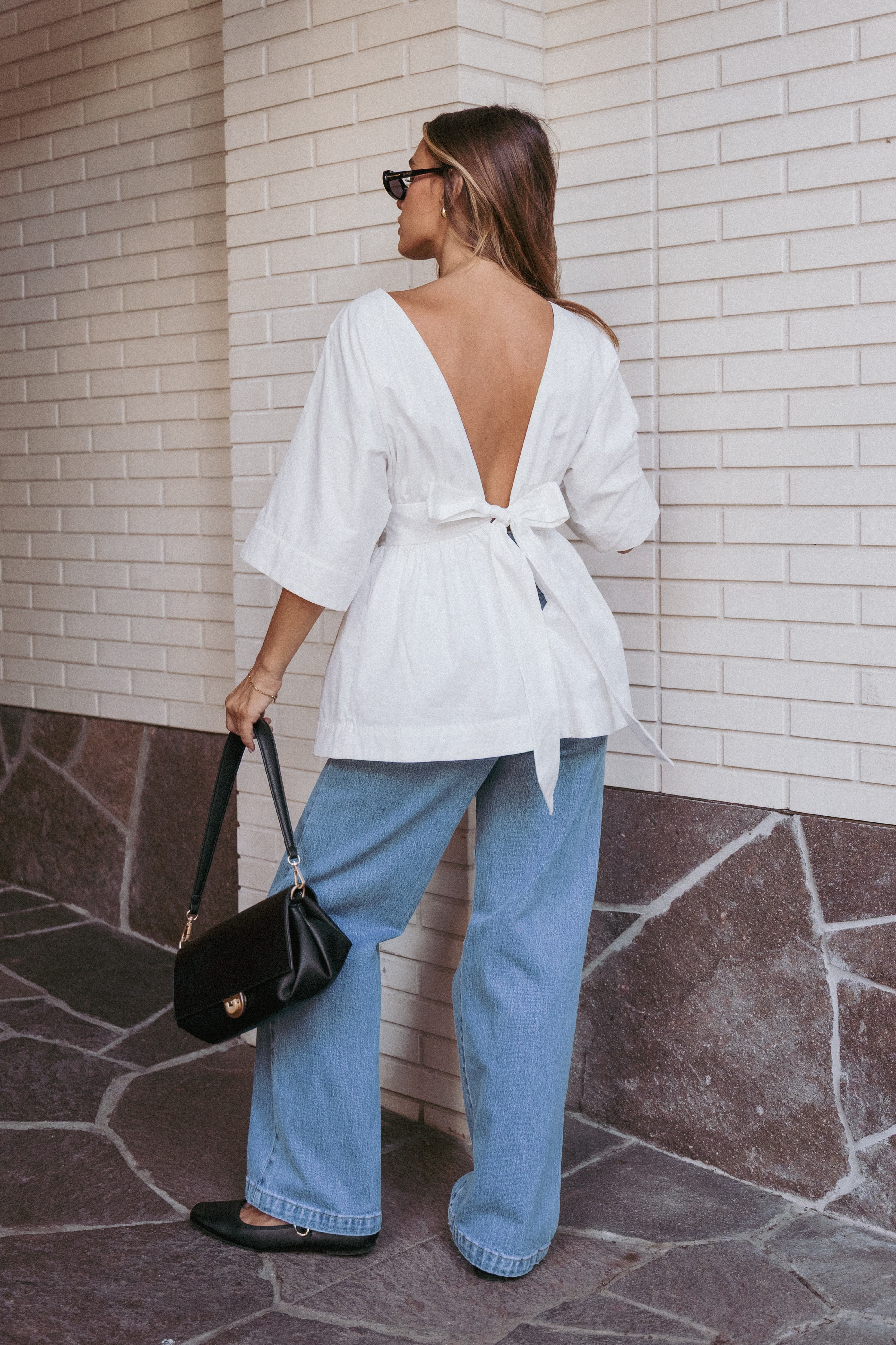 Camila Open Back Top - White - Image 9