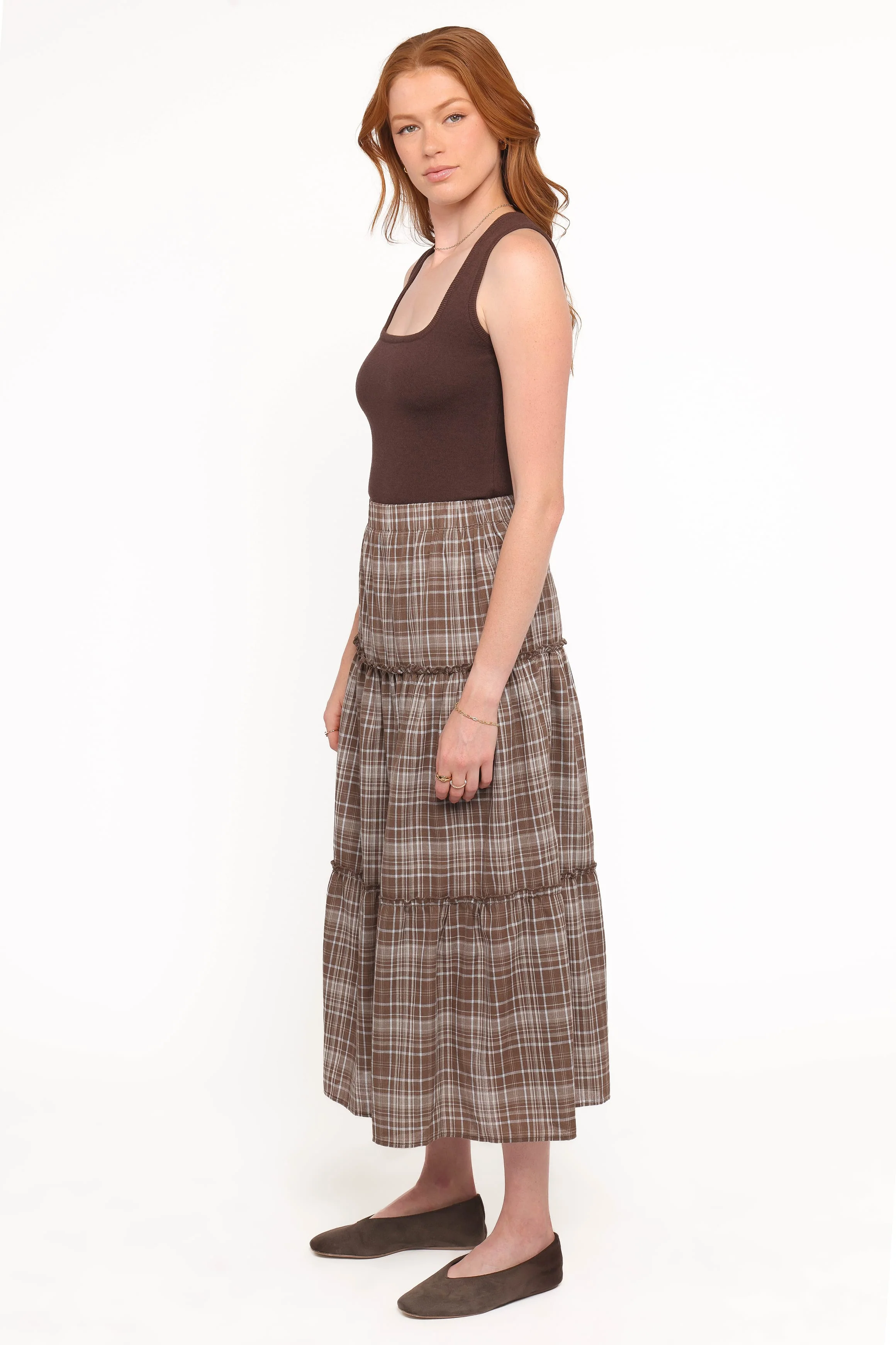 Campbell Tiered Maxi Skirt - Juno Check - Image 3