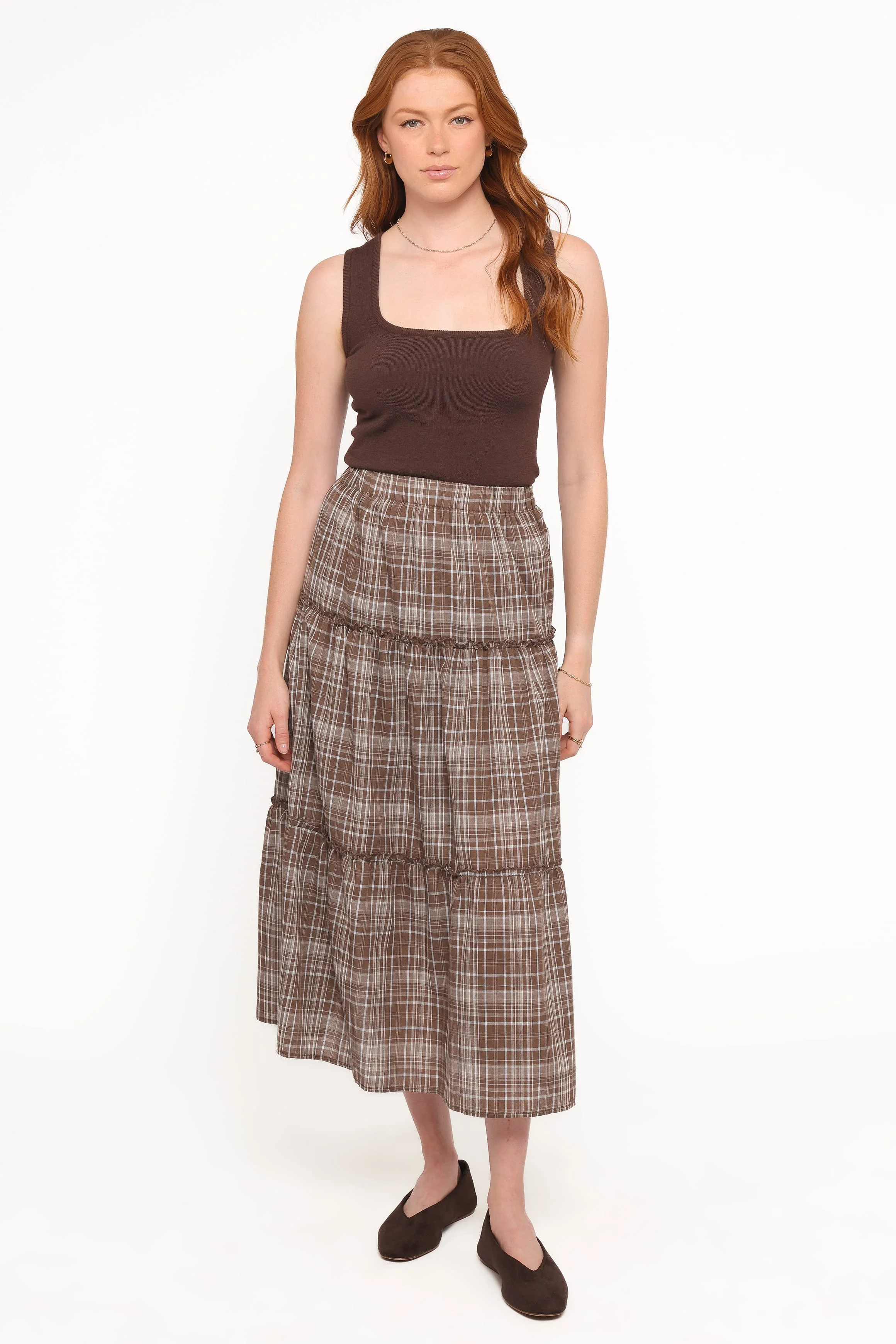 Campbell Tiered Maxi Skirt - Juno Check - Image 5