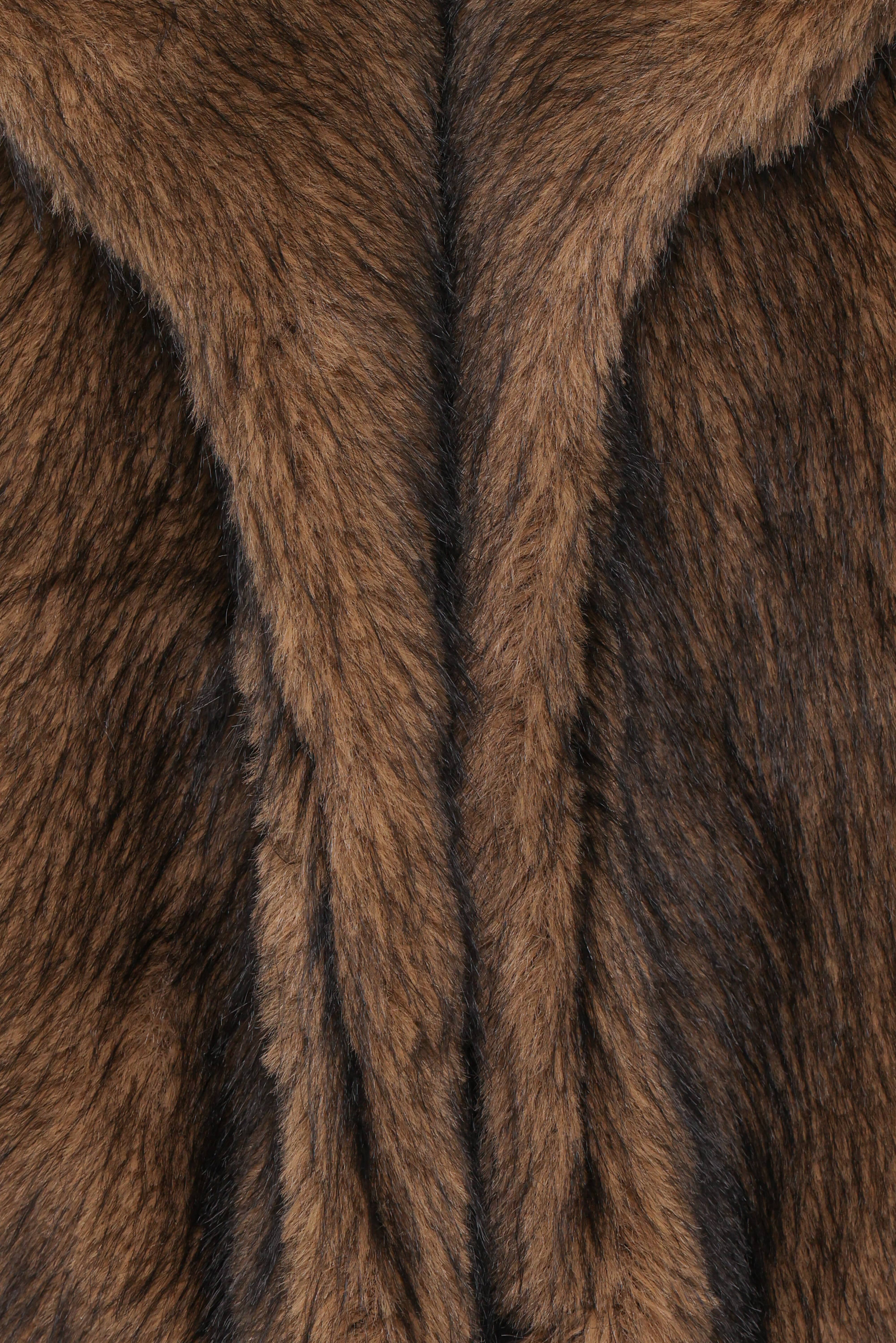 Carmie Fur Collared Jacket - Brown - Image 6
