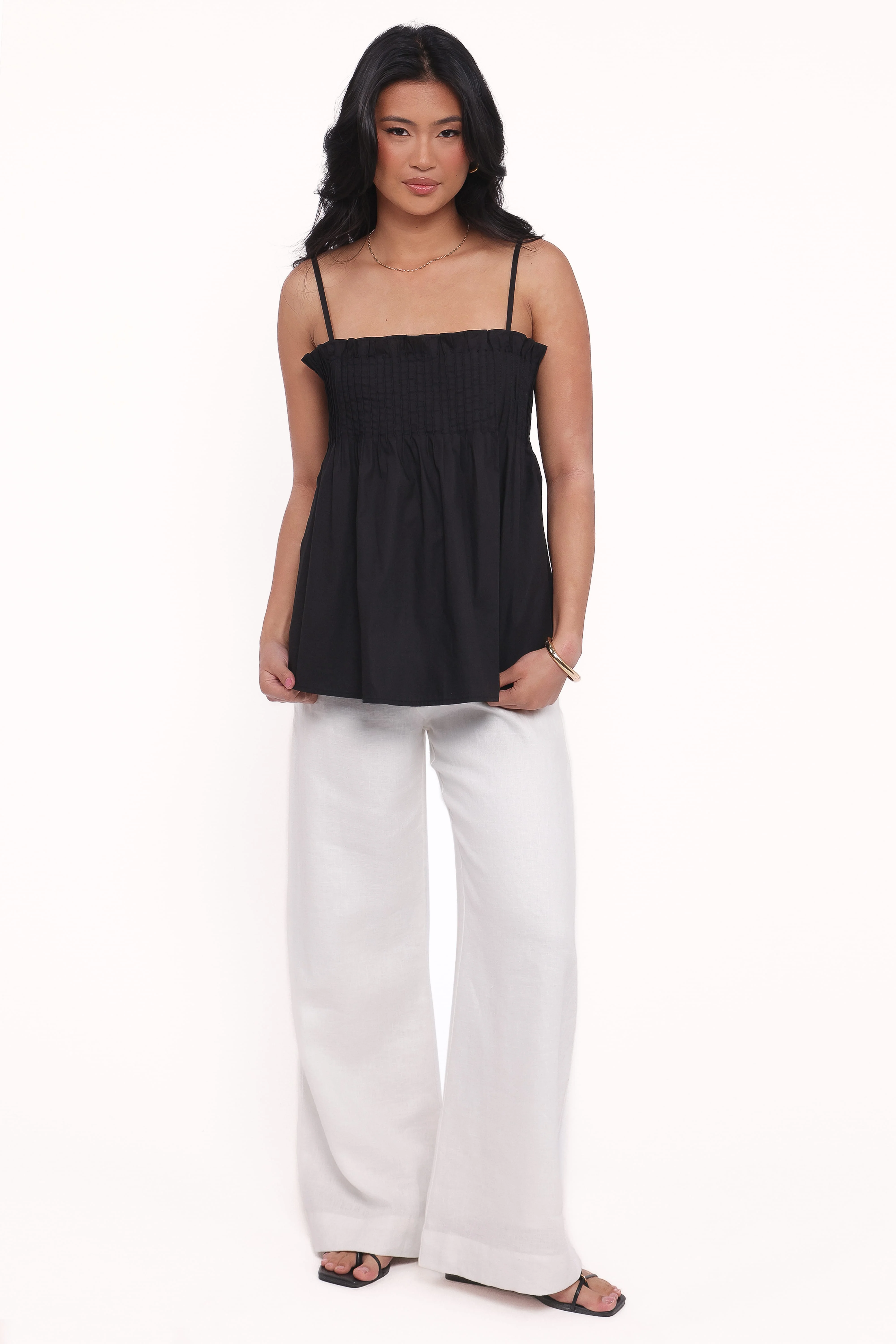 Carson Pleated Top - Black - Image 6