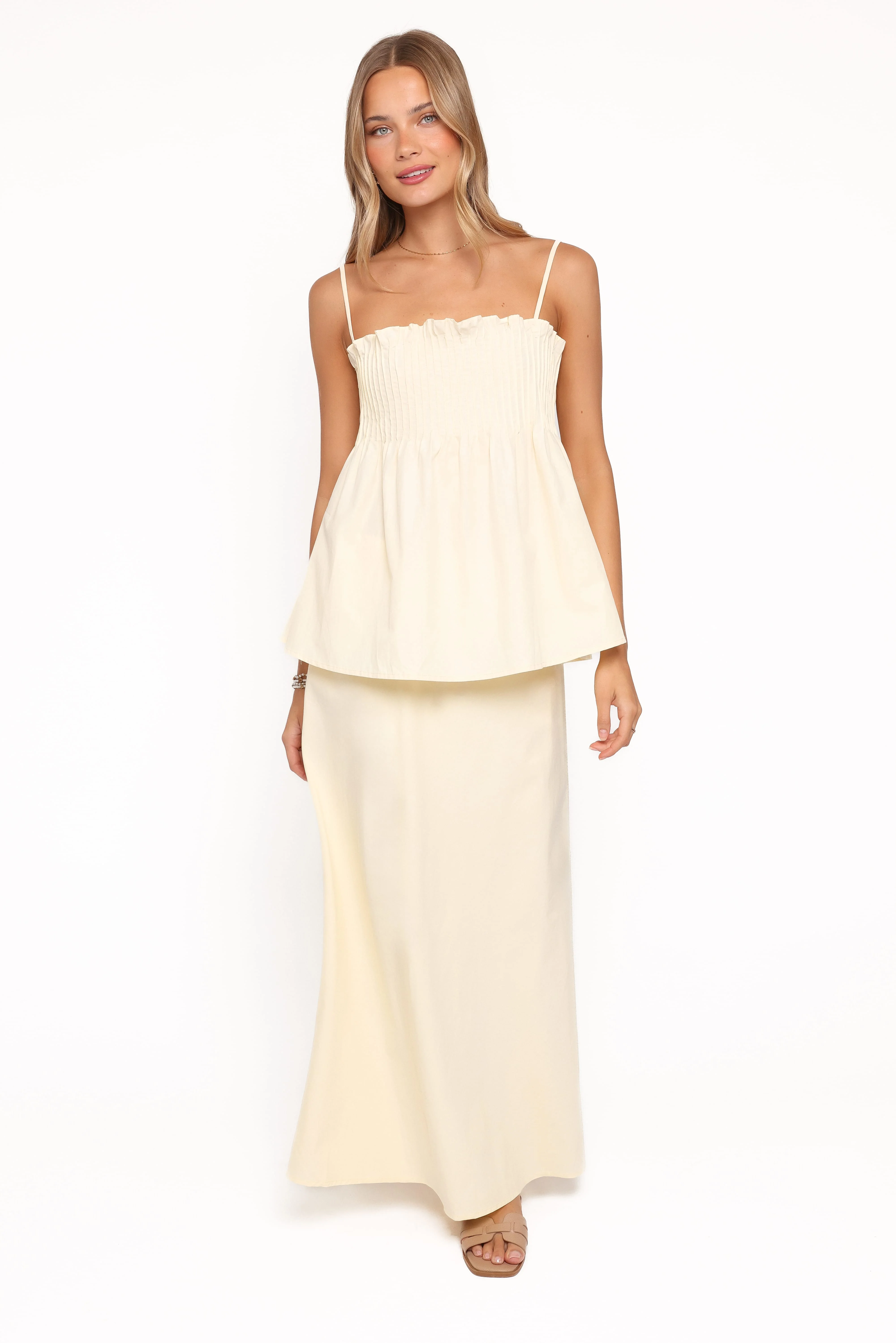 Carson Pleated Top - Butter Yellow - Image 6