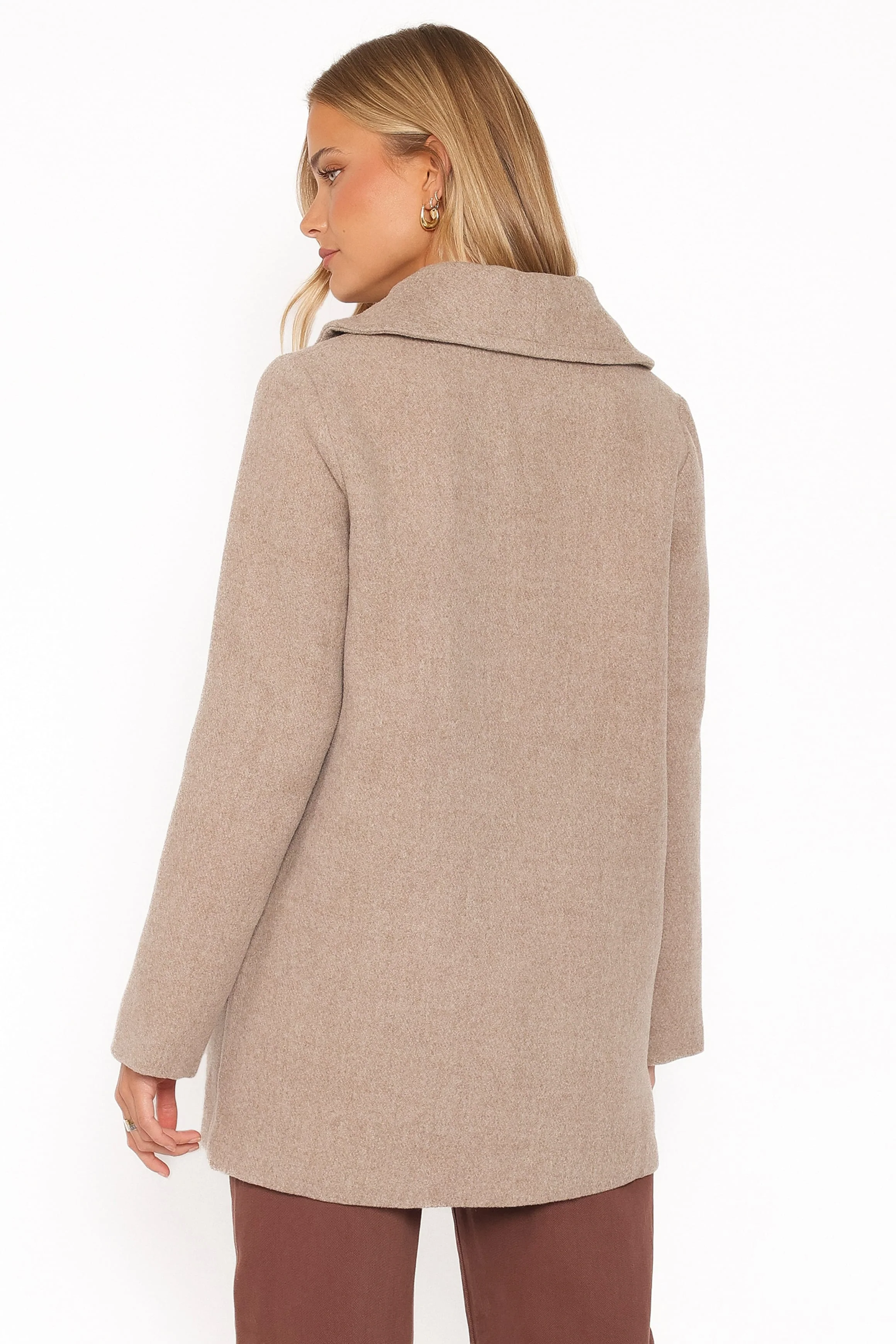 Cartia Shawl Collar Car Coat - Taupe - Image 5