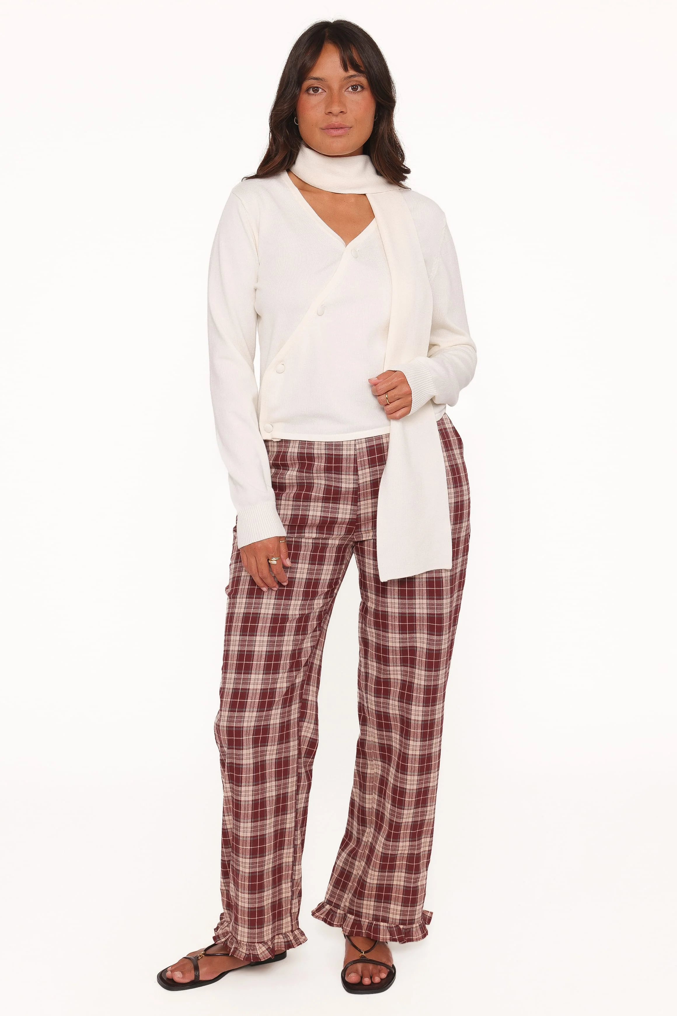 Cassinda Scarf Cardigan - Cream - Image 7