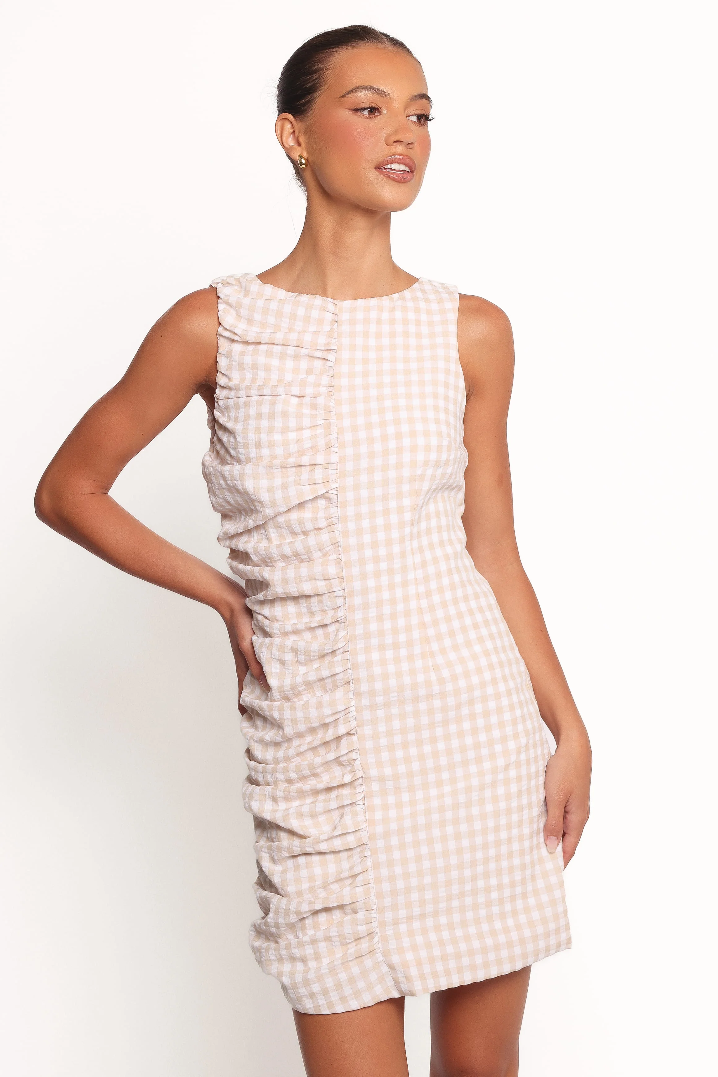 Catania Mini Dress - Beige - Image 2