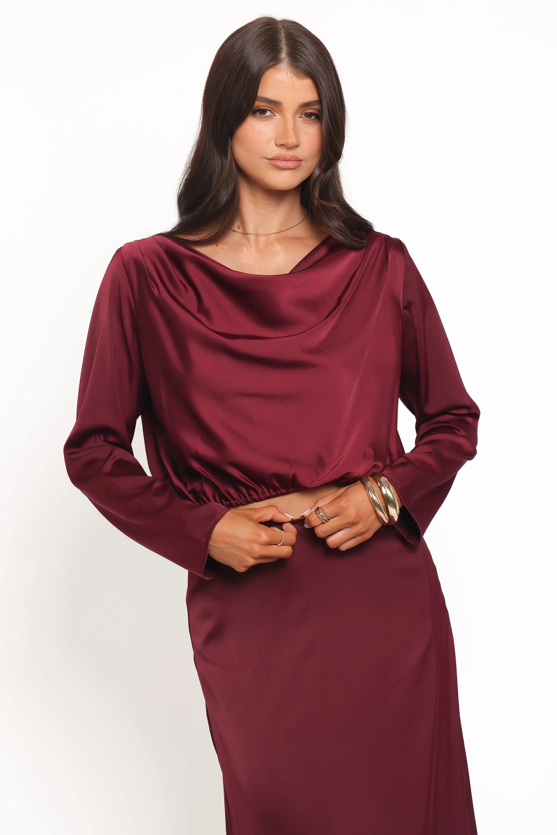 Catherine Skirt Set - Burgundy - Image 2
