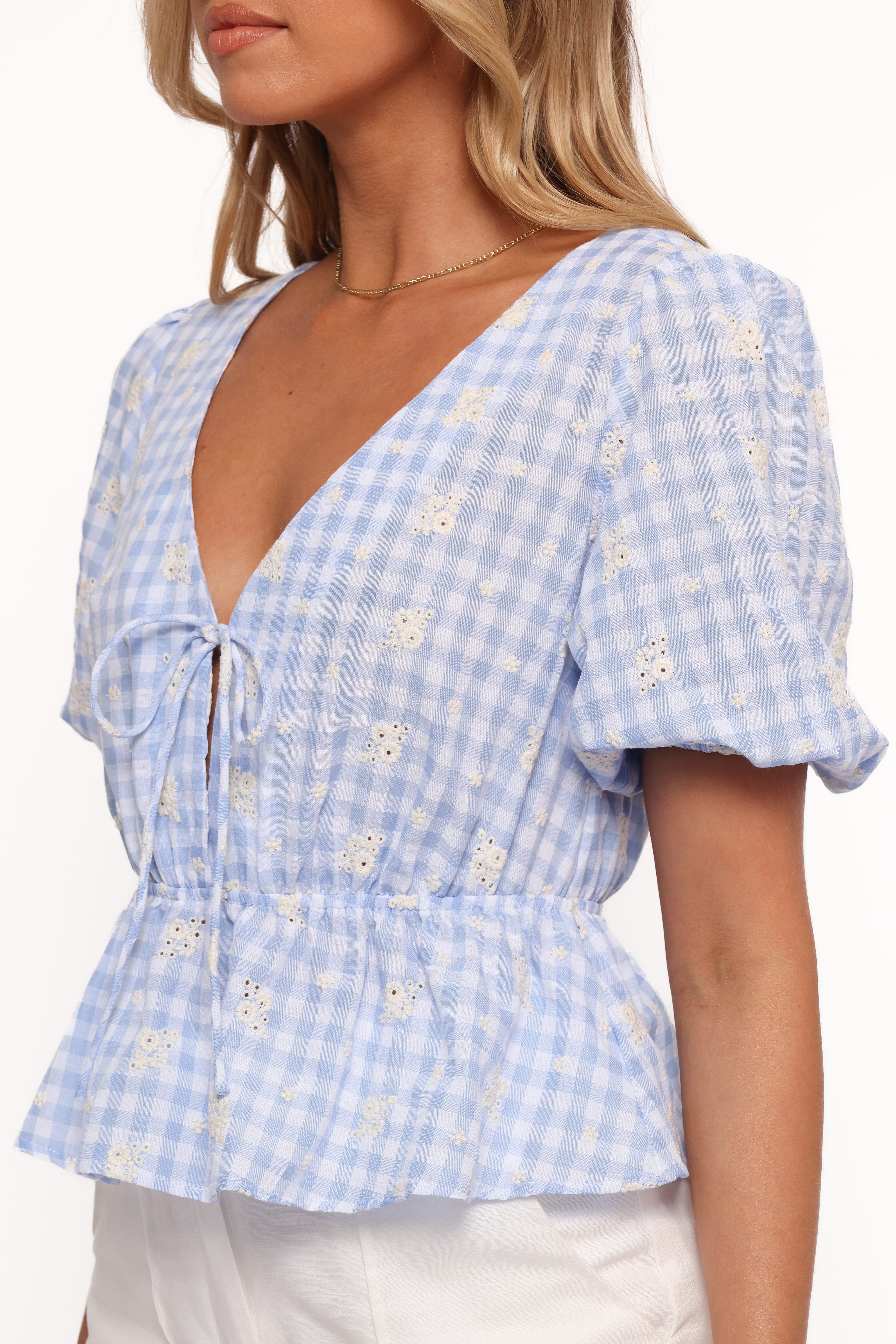 Cecelia Top - Blue Gingham - Image 3