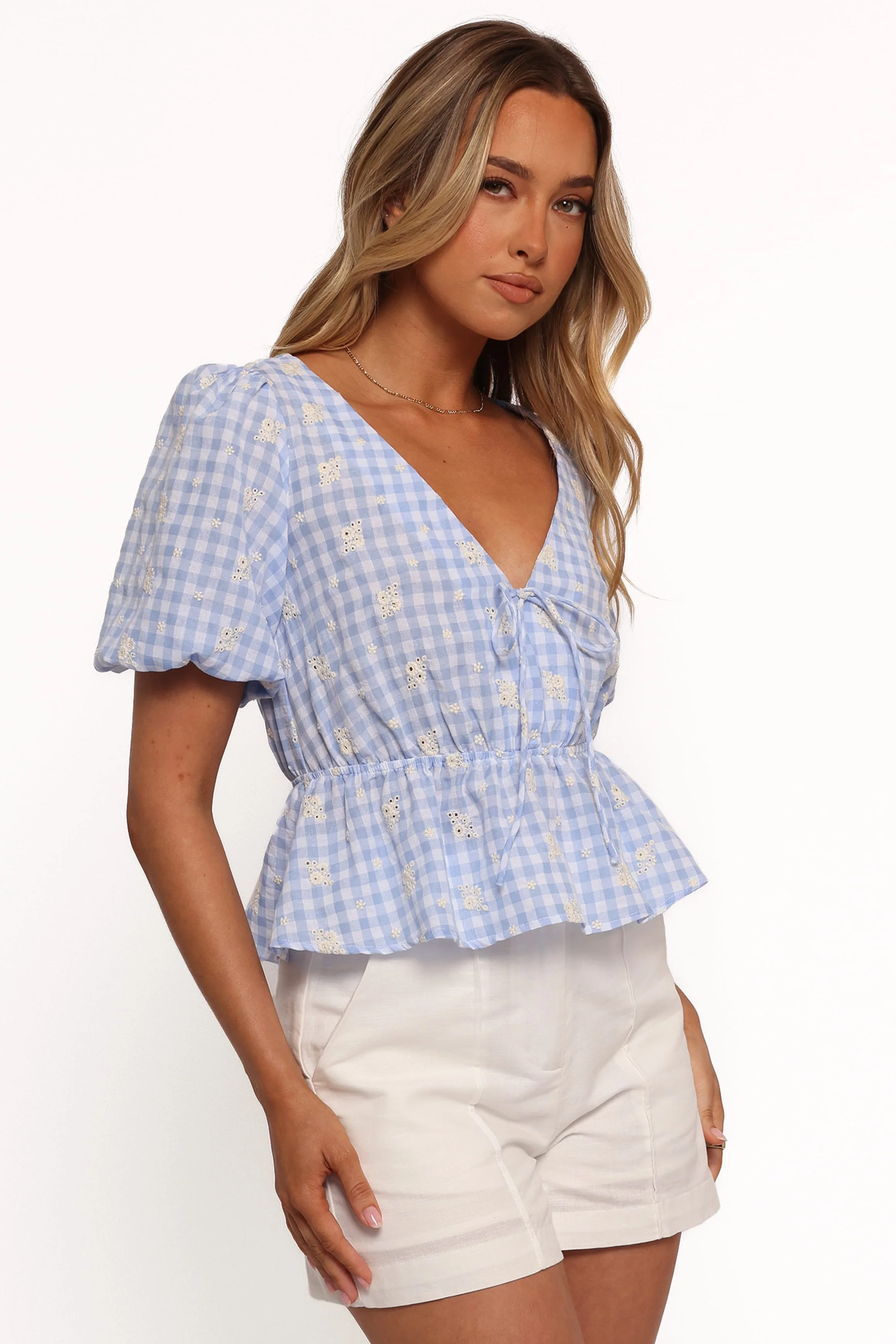 Cecelia Top - Blue Gingham - Image 6
