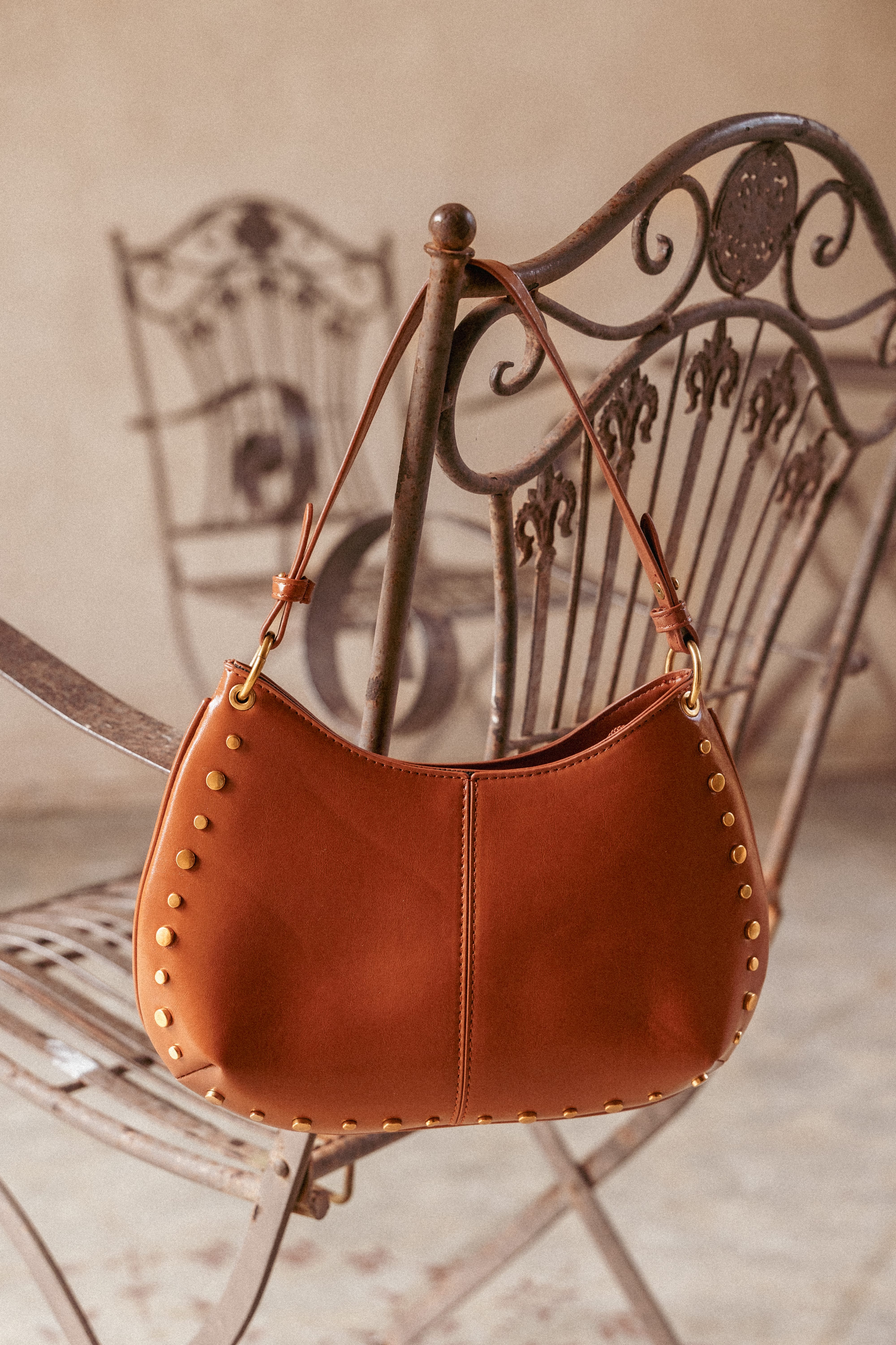 Celia Studded Bag - Tan - Image 5