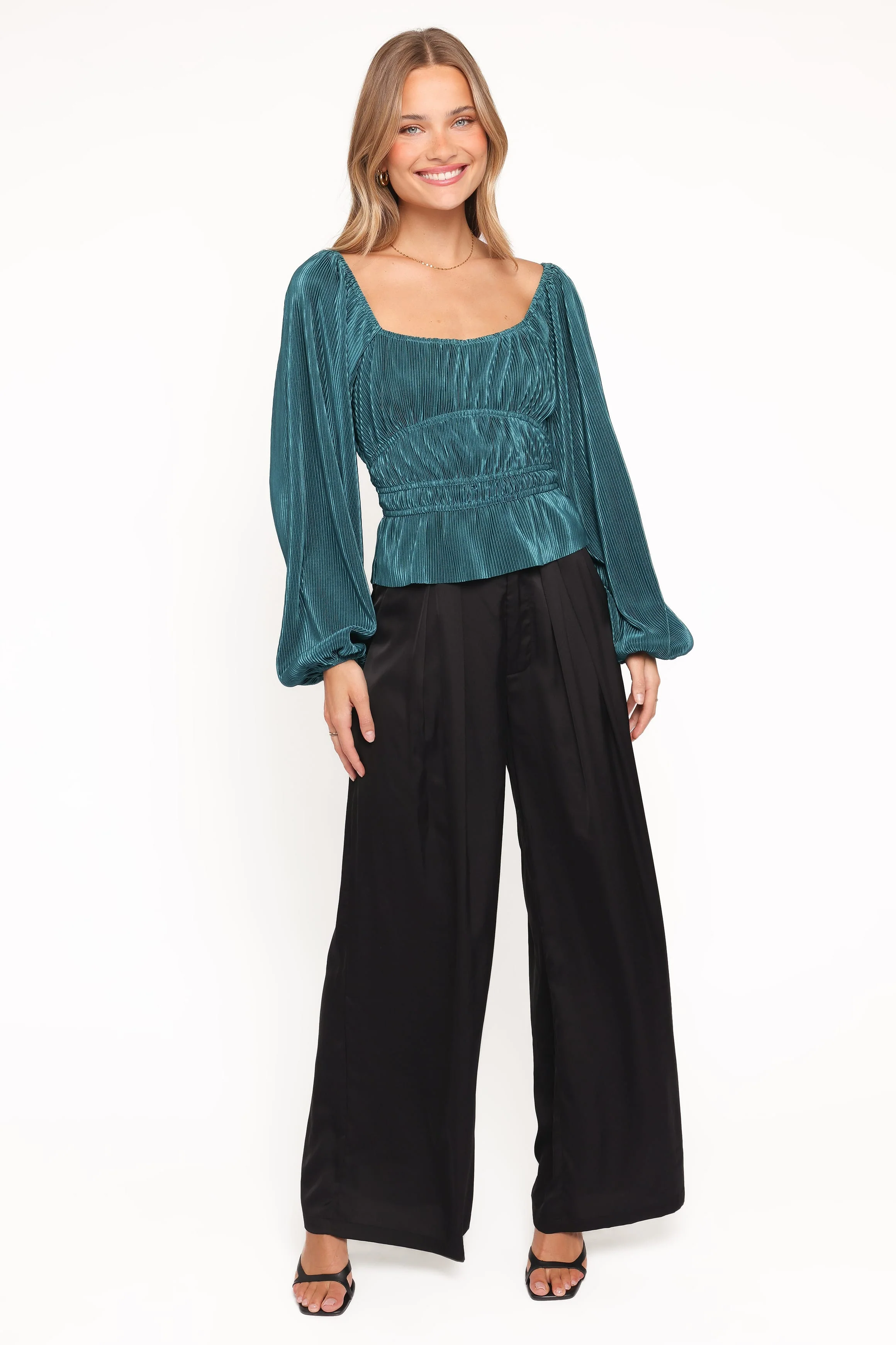 Ceppia Plisse Top - Green - Image 5