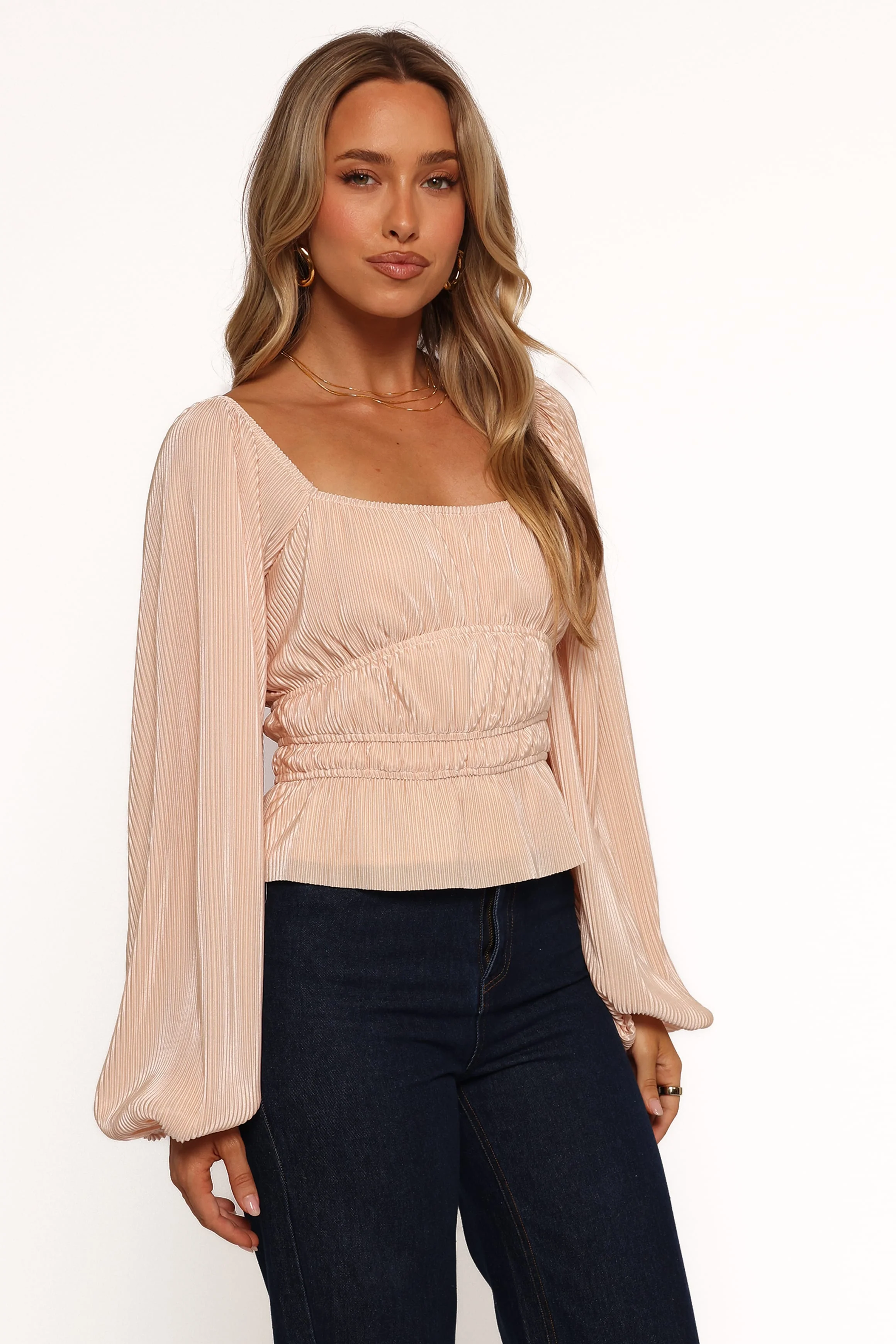 Ceppia Plisse Top - Light Peach - Image 7