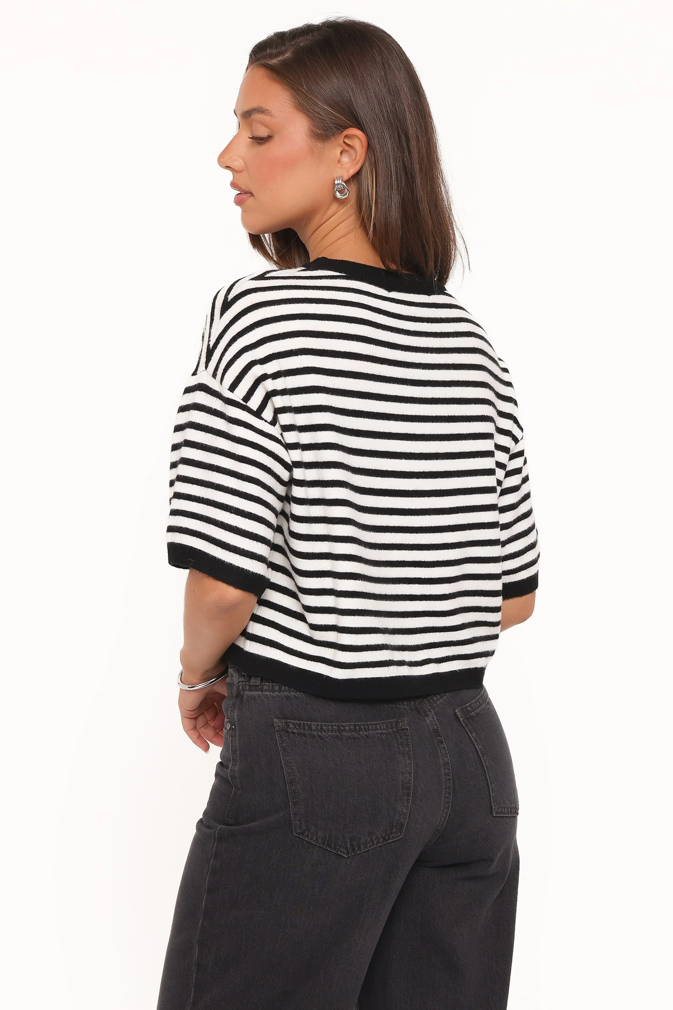 Ceres Knitted Tee - Black/White - Image 4