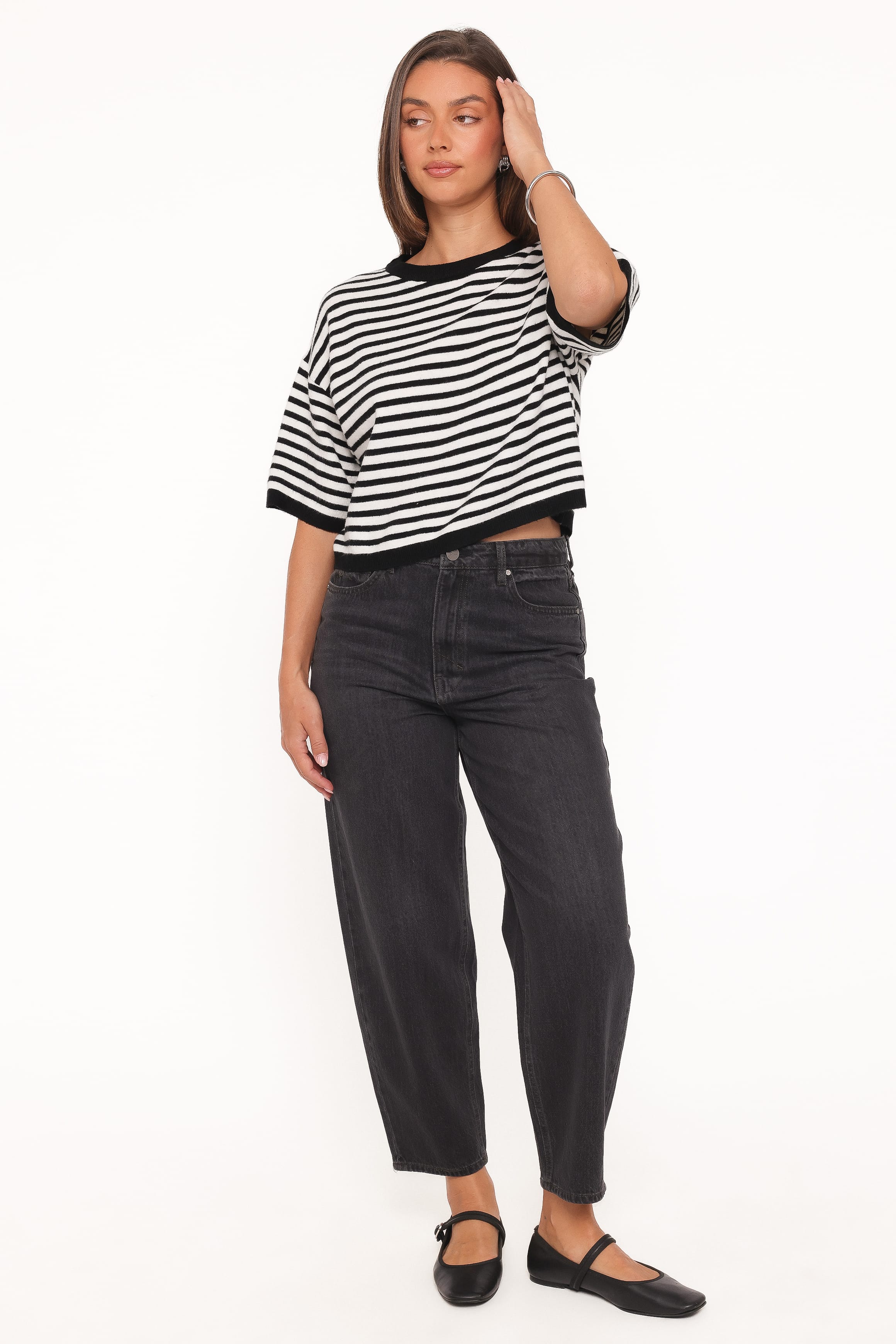 Ceres Knitted Tee - Black/White - Image 5