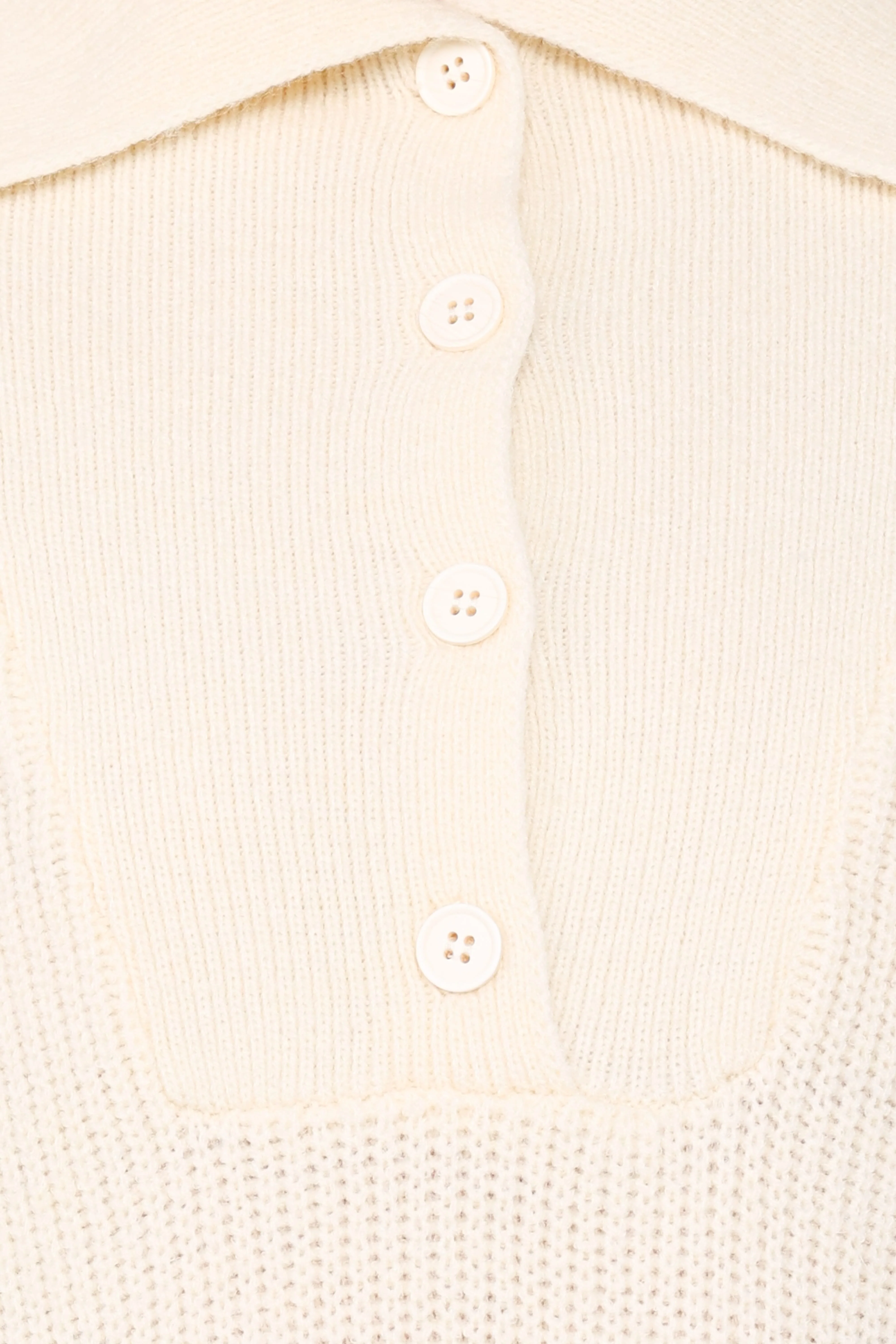 Chadley Quarter Button Sweater - Cream - Image 7