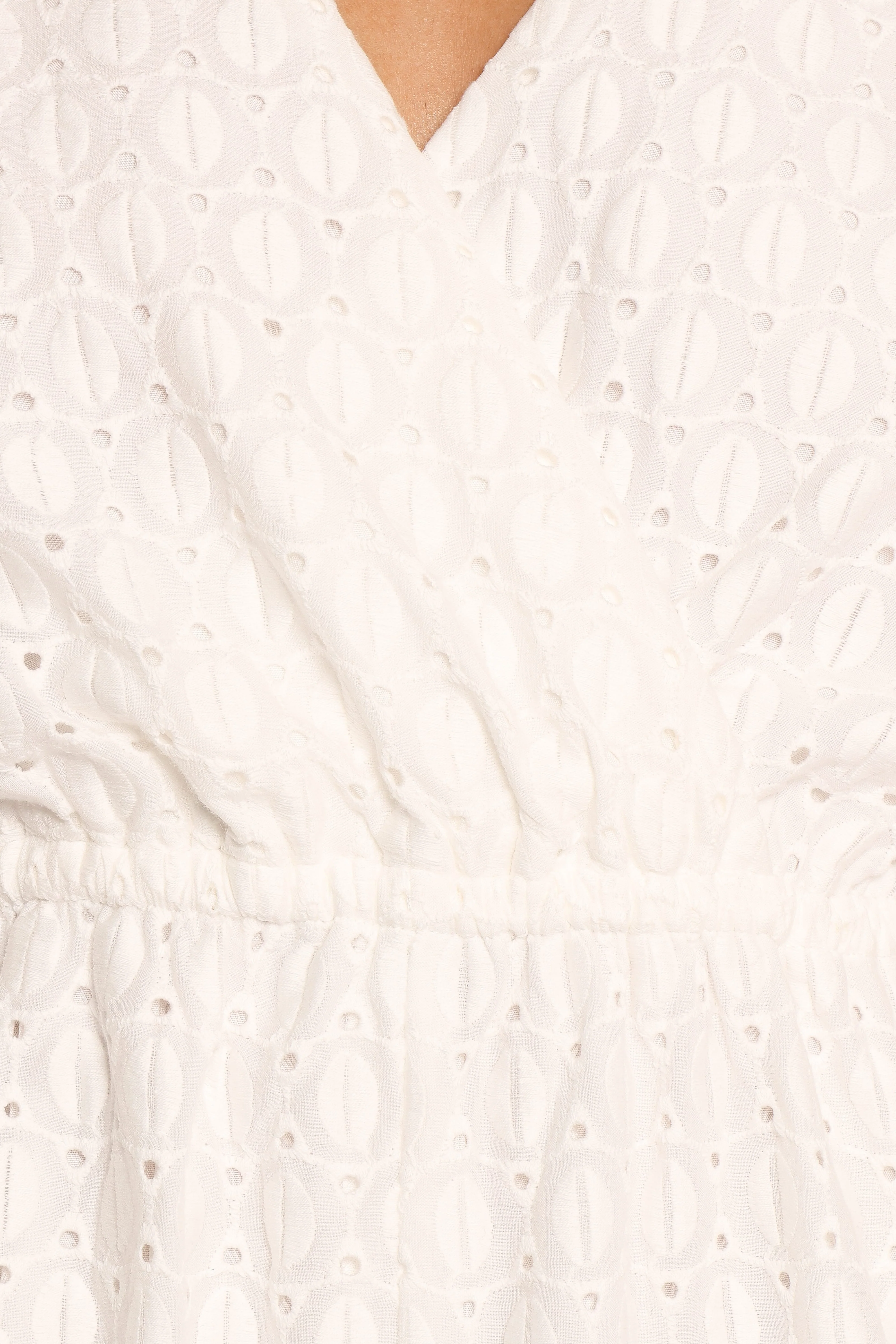 Charlsie Puff Sleeve Playsuit - White - Image 9