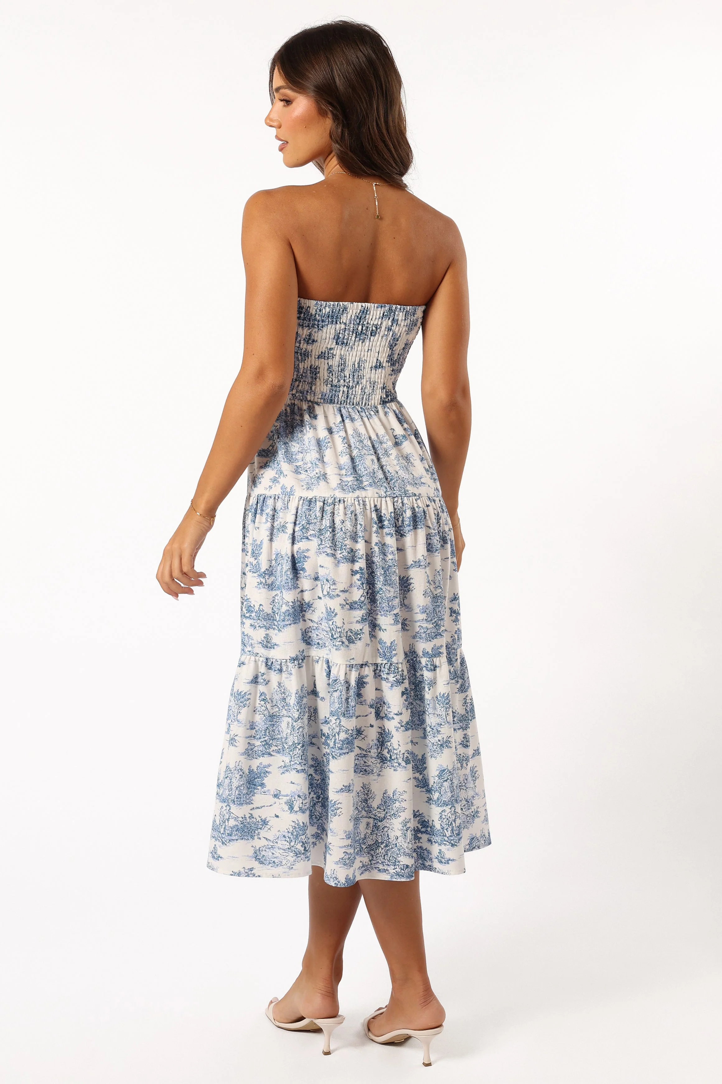 Cherie Bow Front Midi Dress - Blue - Image 4