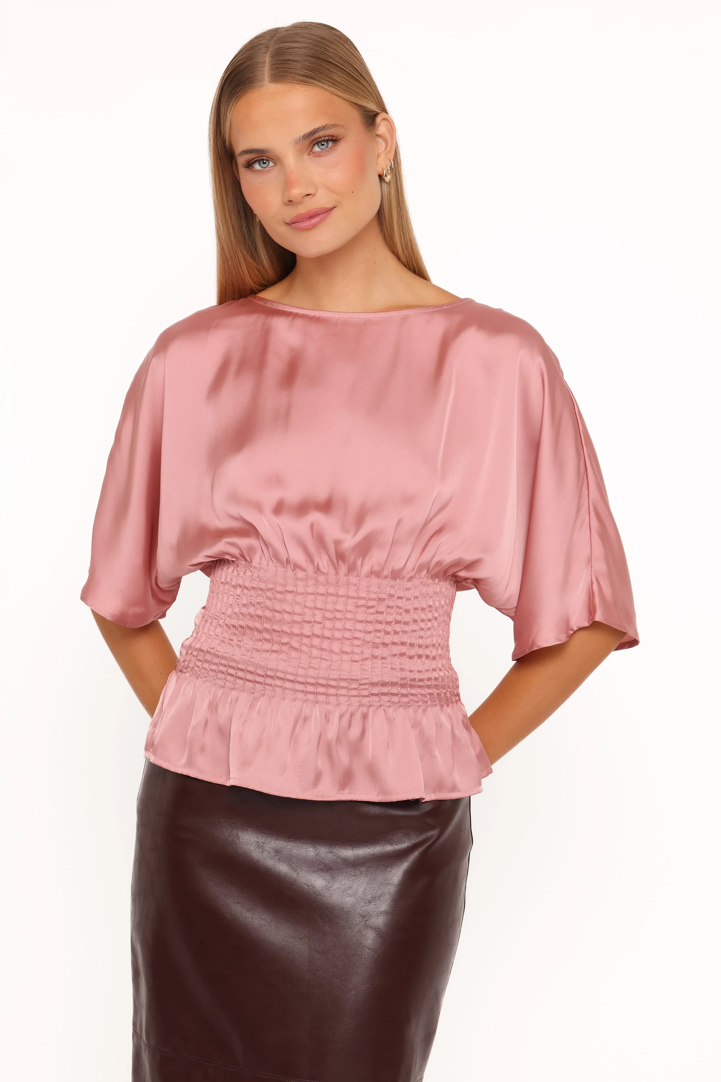 Cherish Pintuck Top - Rose - Image 2