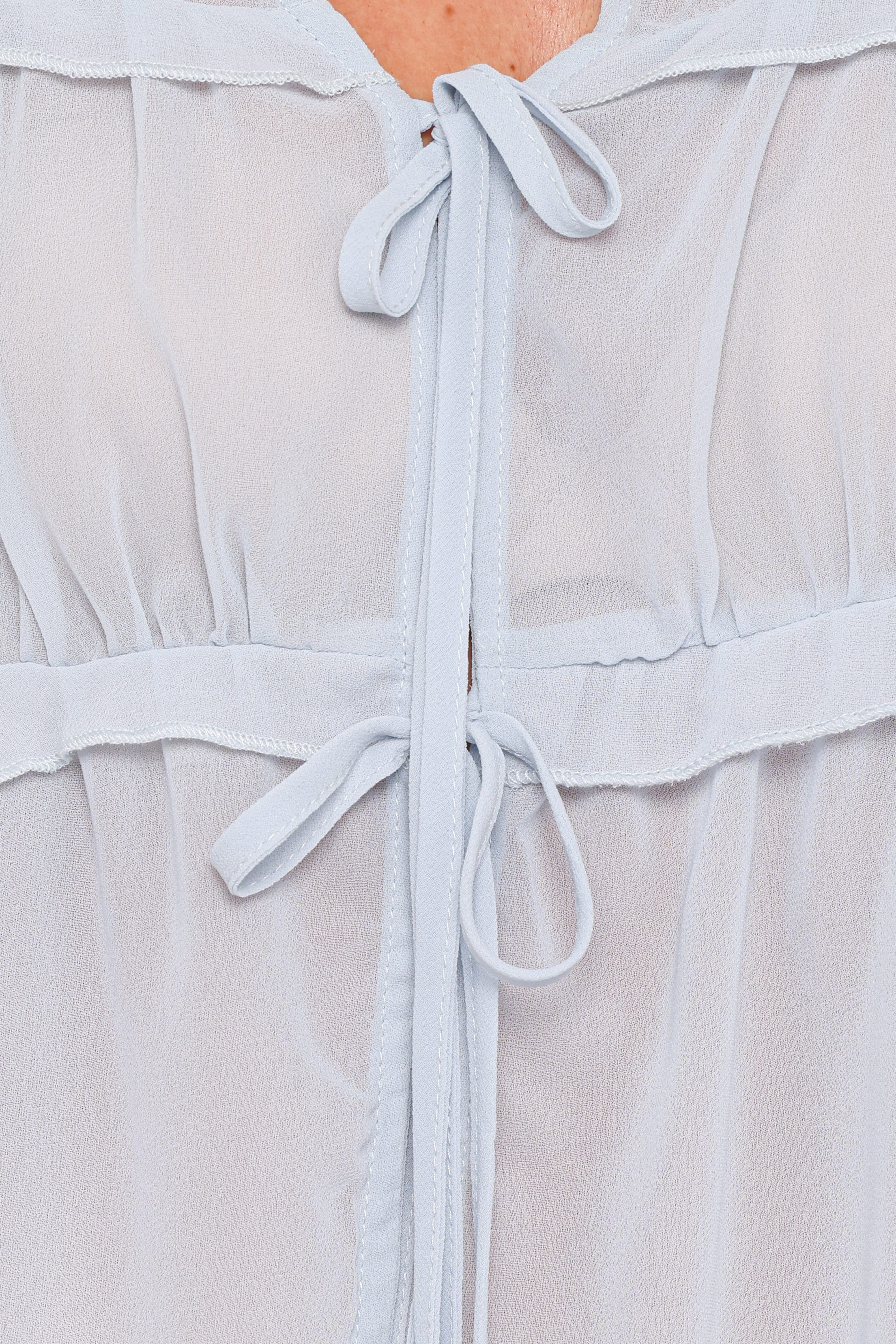 Chiaro Sheer Top - Light Blue - Image 7