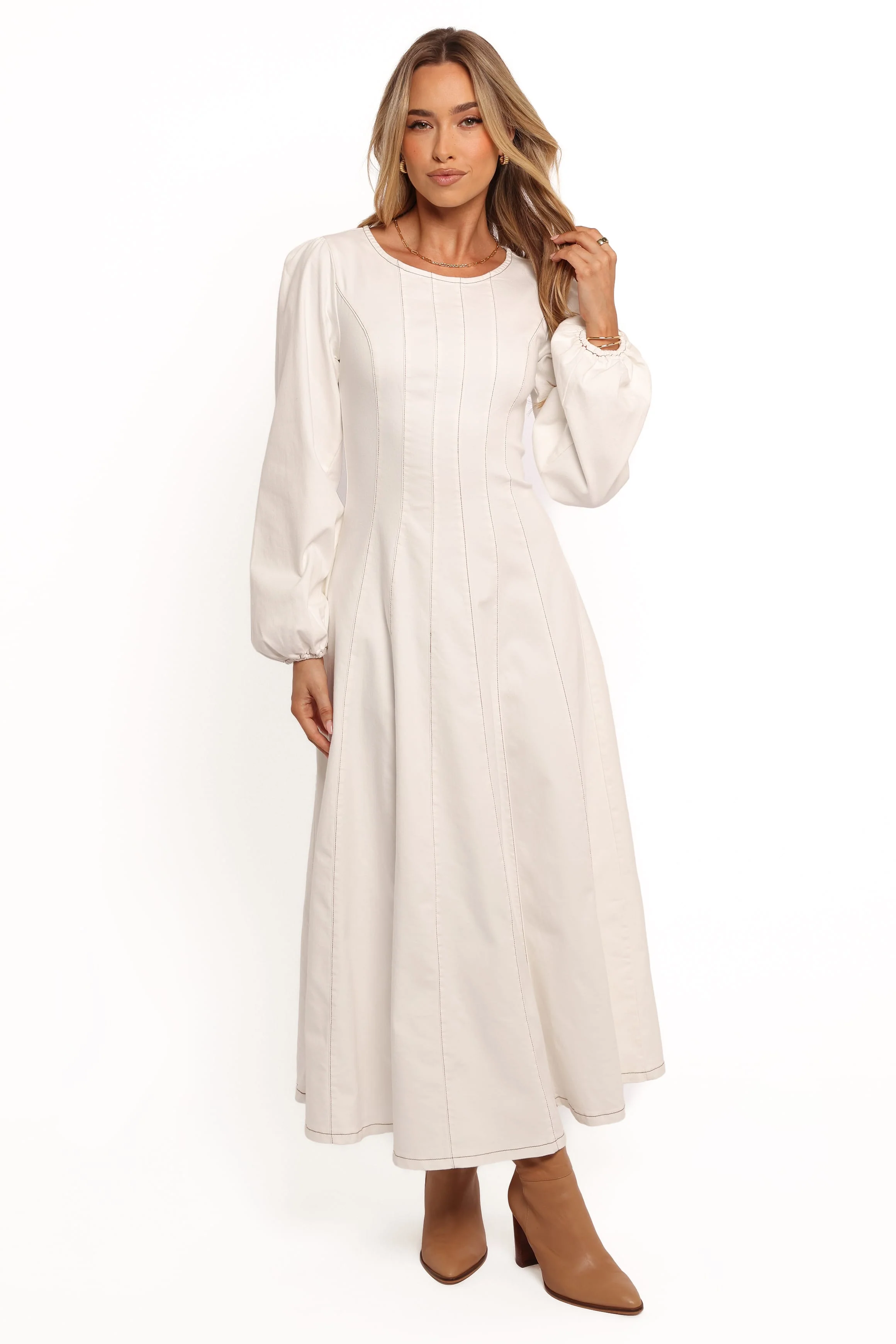 Cilla Midi Dress - White - Image 2