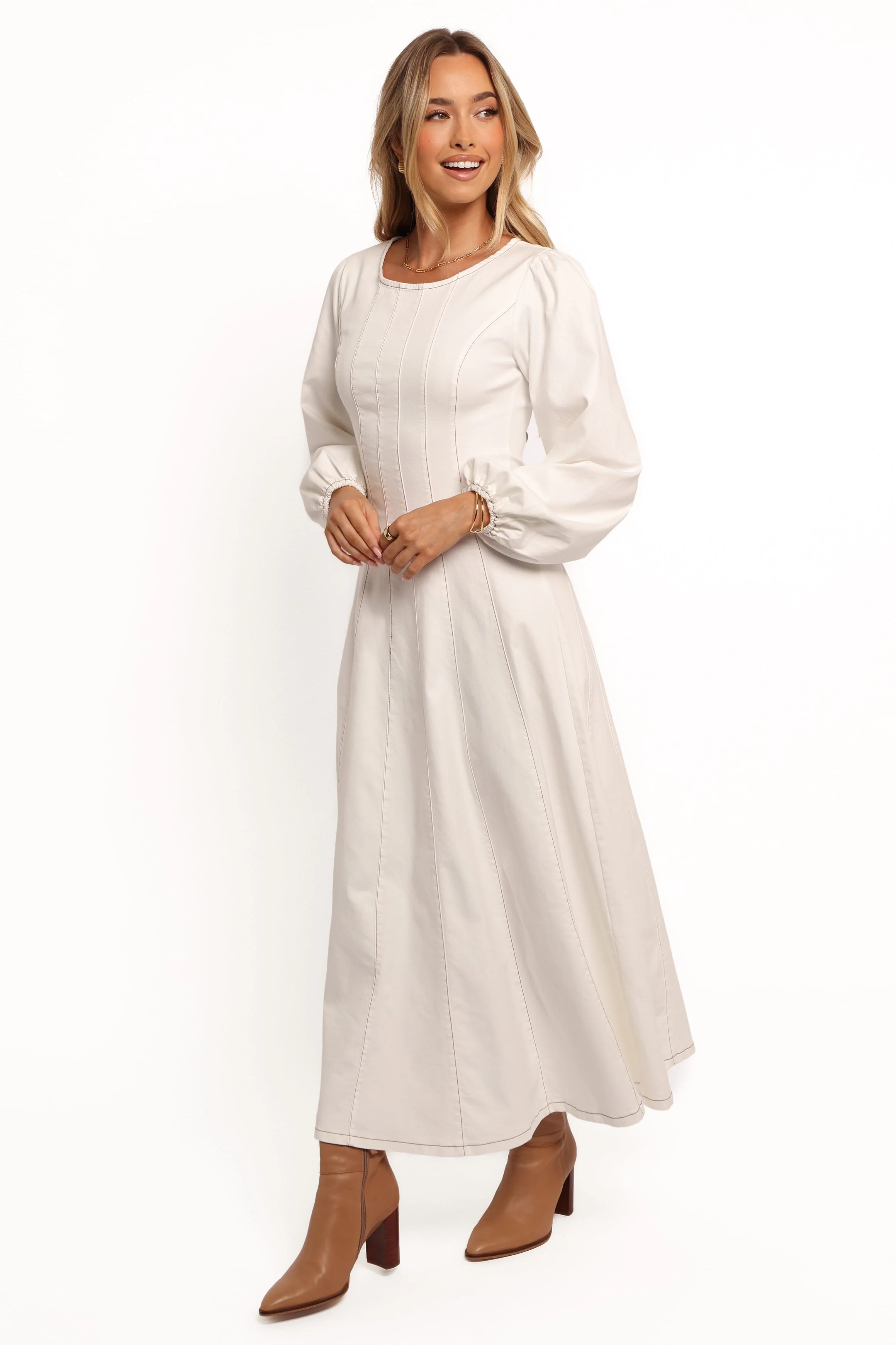 Cilla Midi Dress - White - Image 3