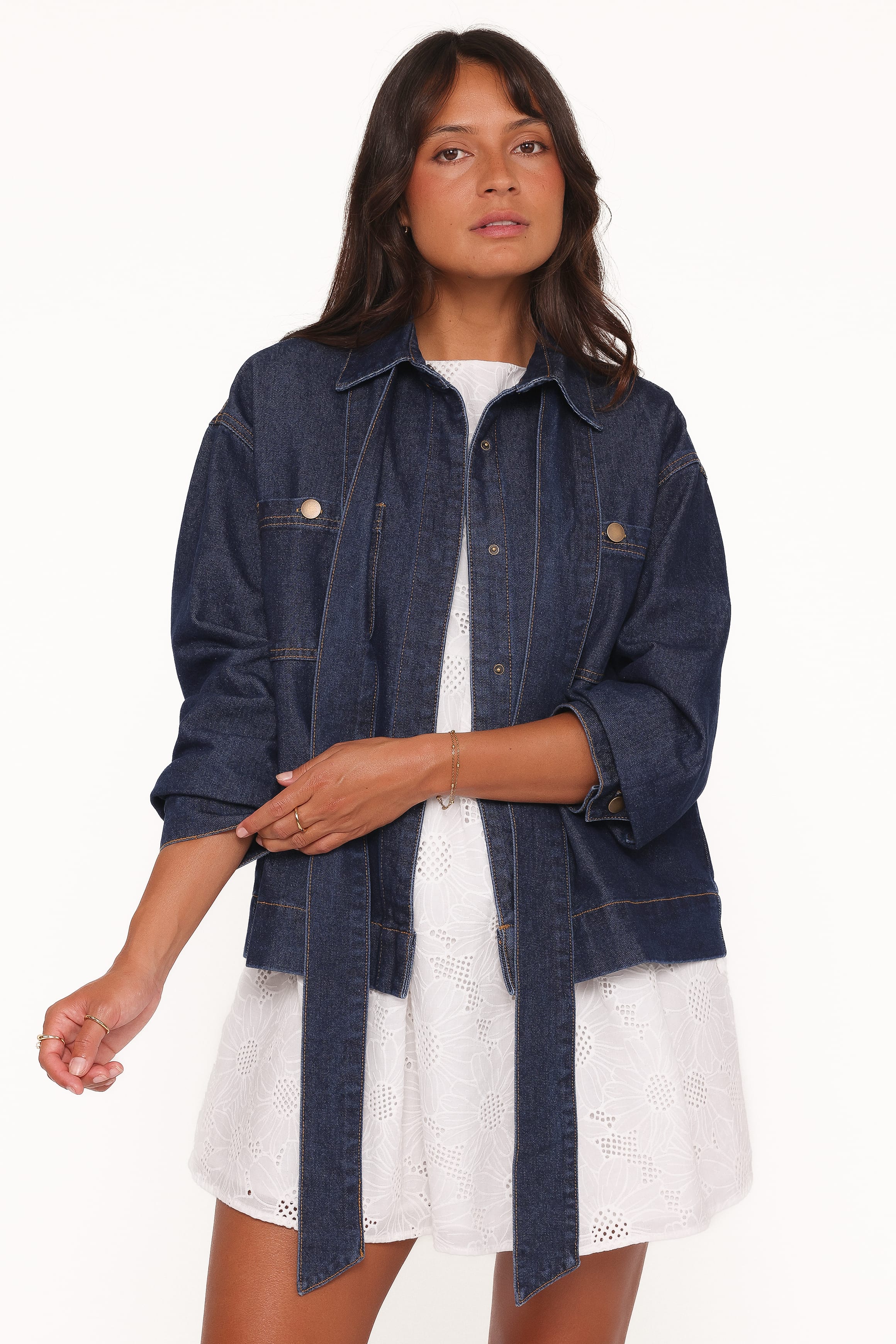 Cleo Denim Bow Jacket - Indigo - Image 6