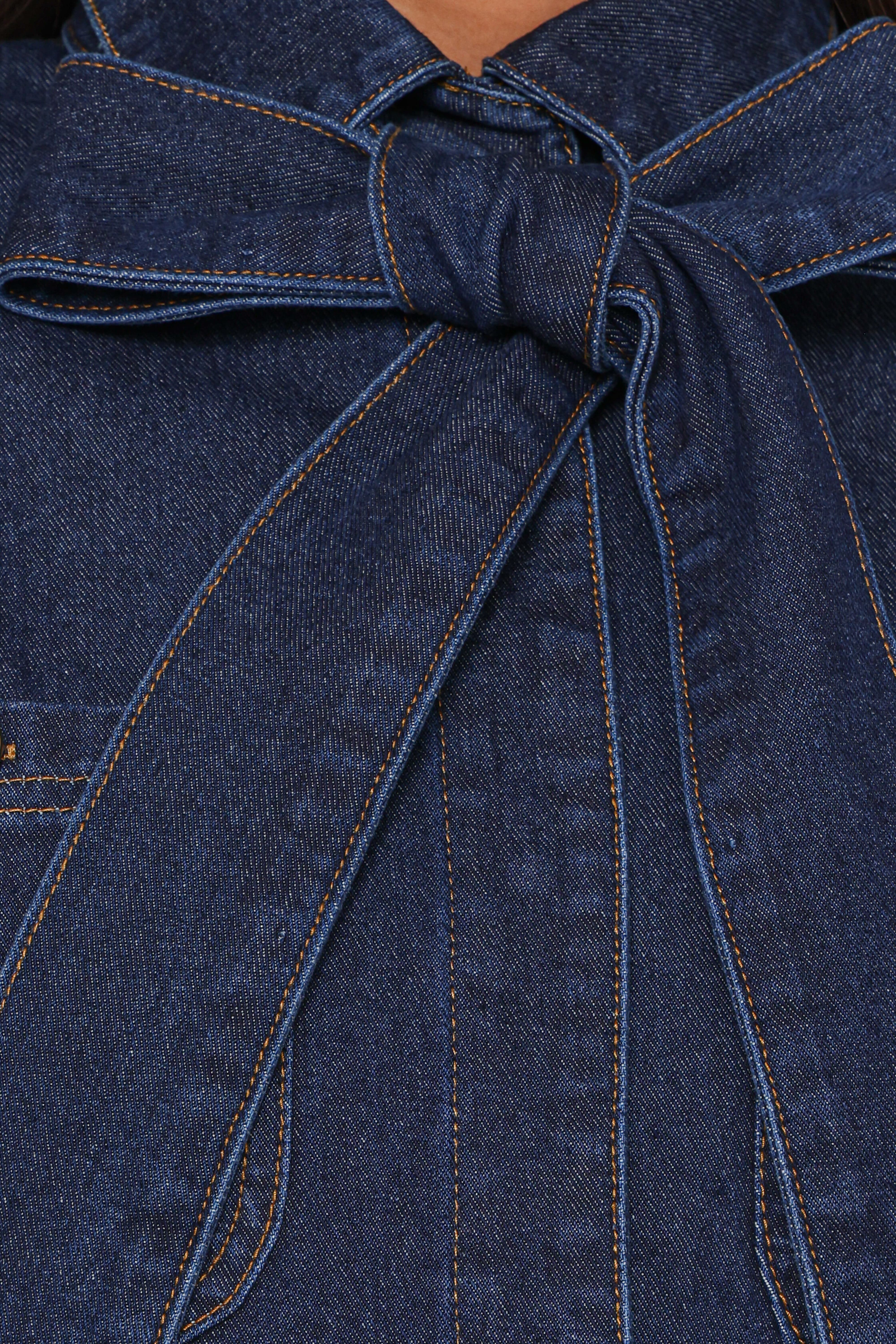 Cleo Denim Bow Jacket - Indigo - Image 9