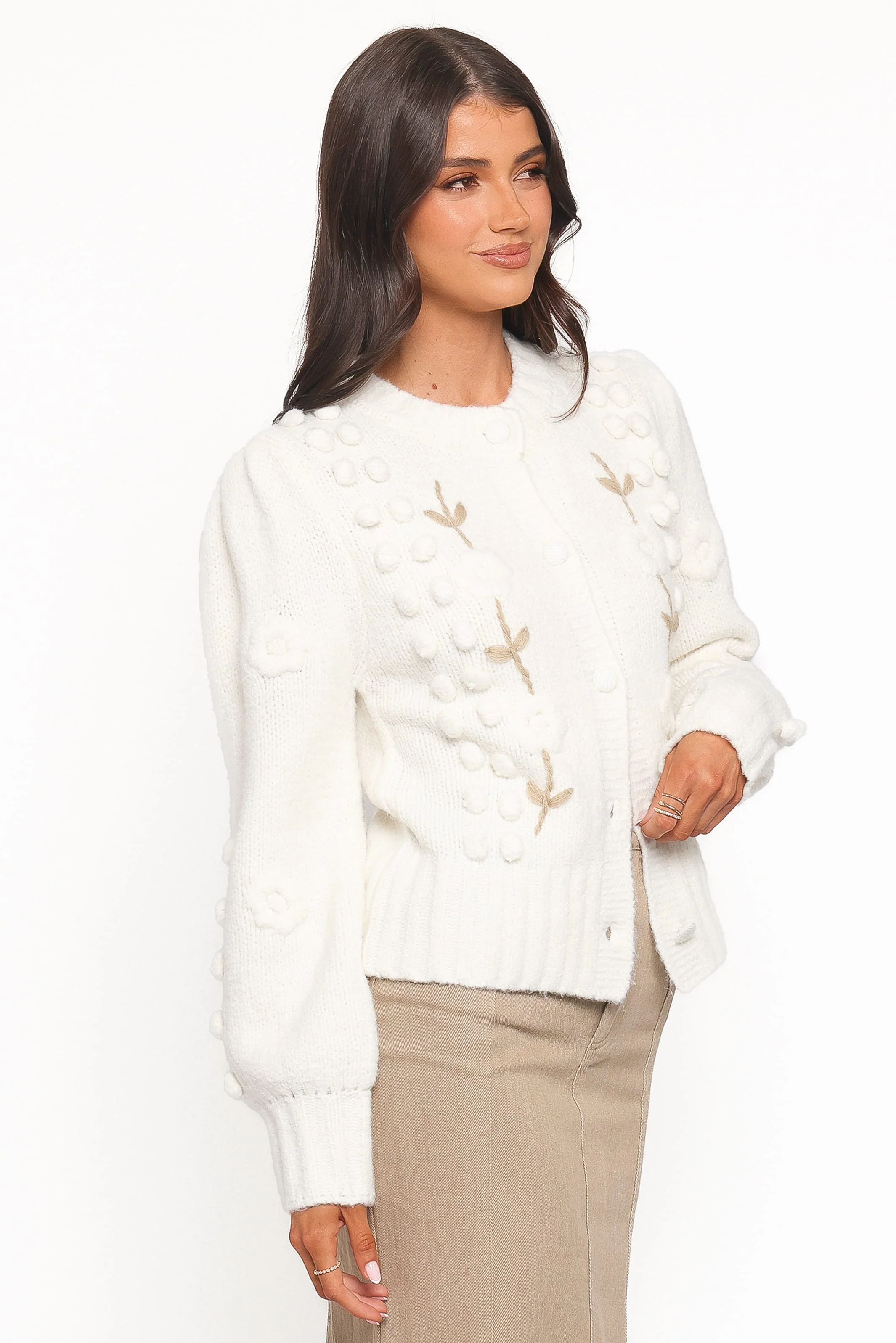 Cleo Floral Cardigan - Cream - Image 4