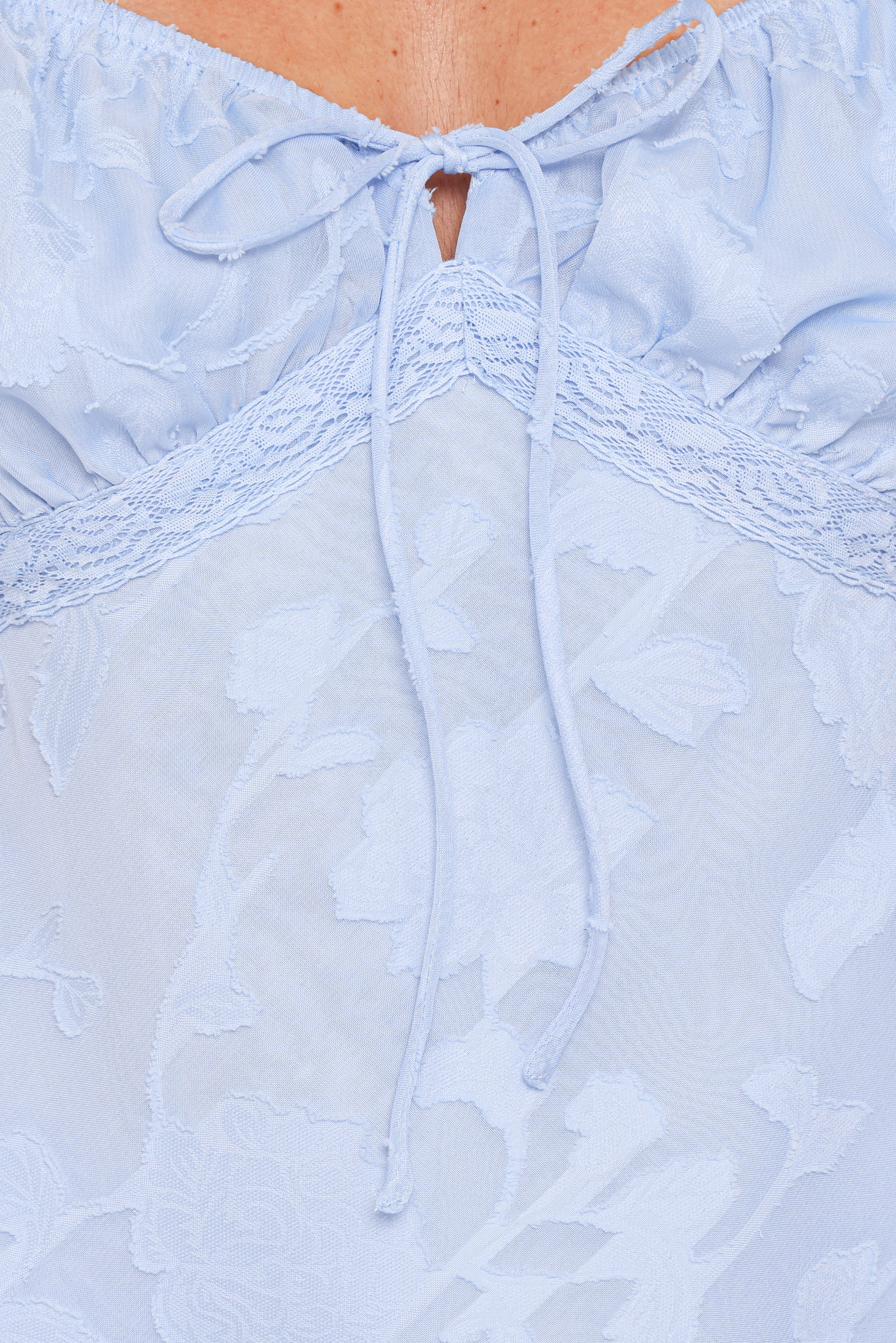Clodagh Textured Flutter Top - Powder Blue - Image 6