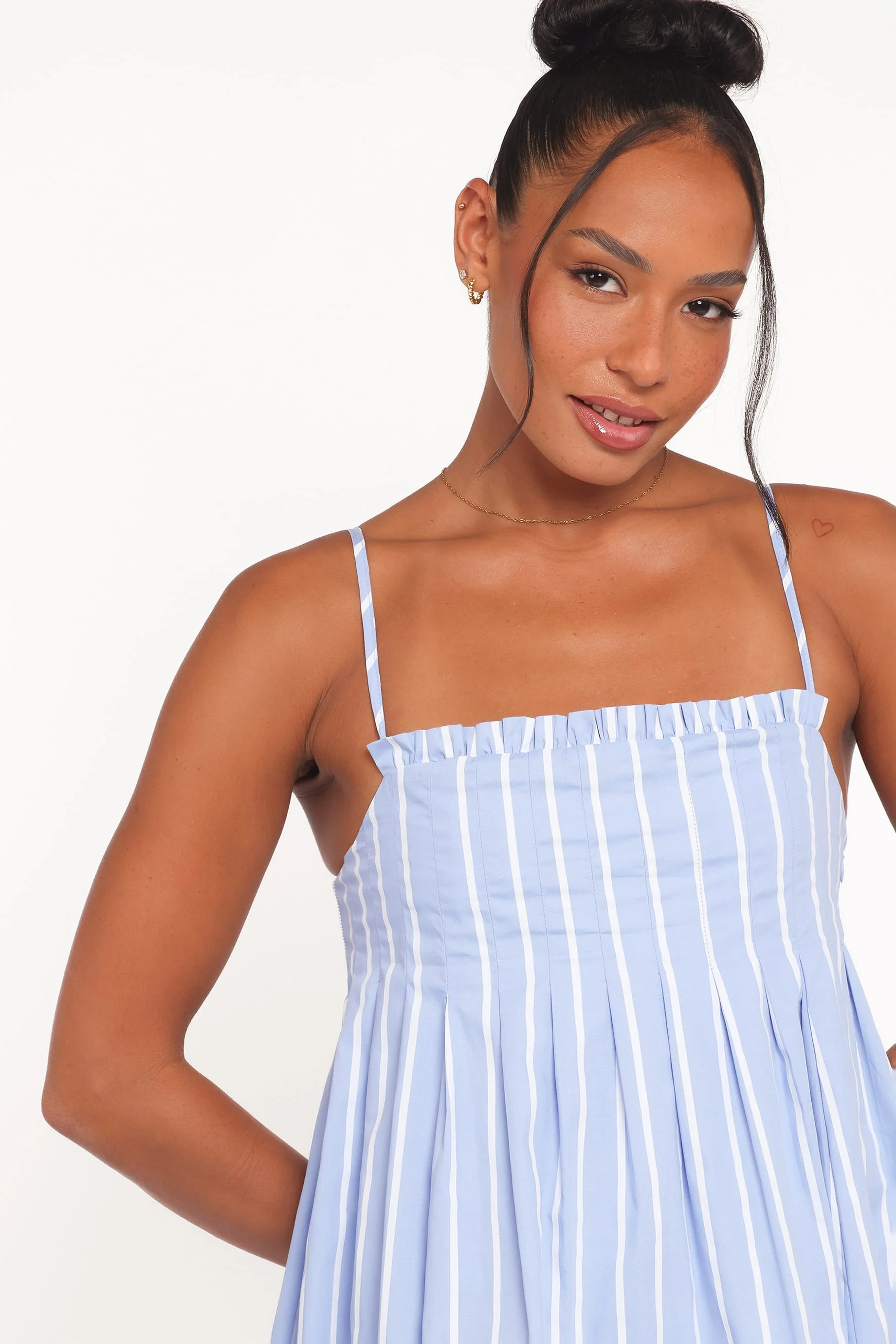 Cole Mini Dress - Blue Stripe - Image 2