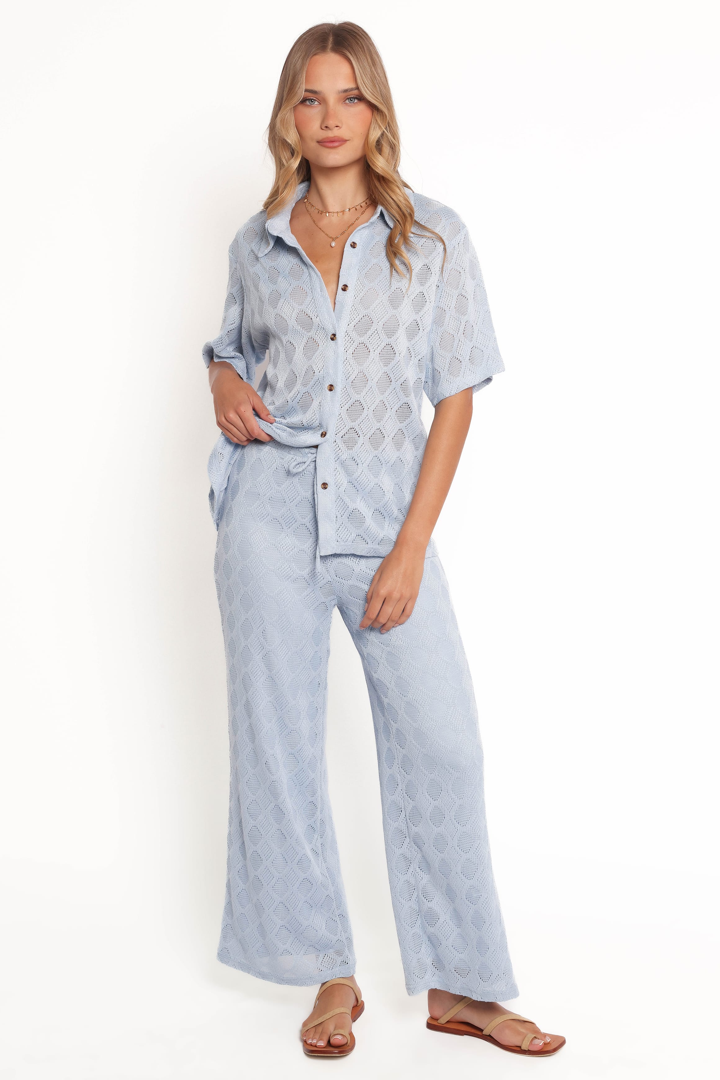Cora Knit Pant - Blue - Image 3
