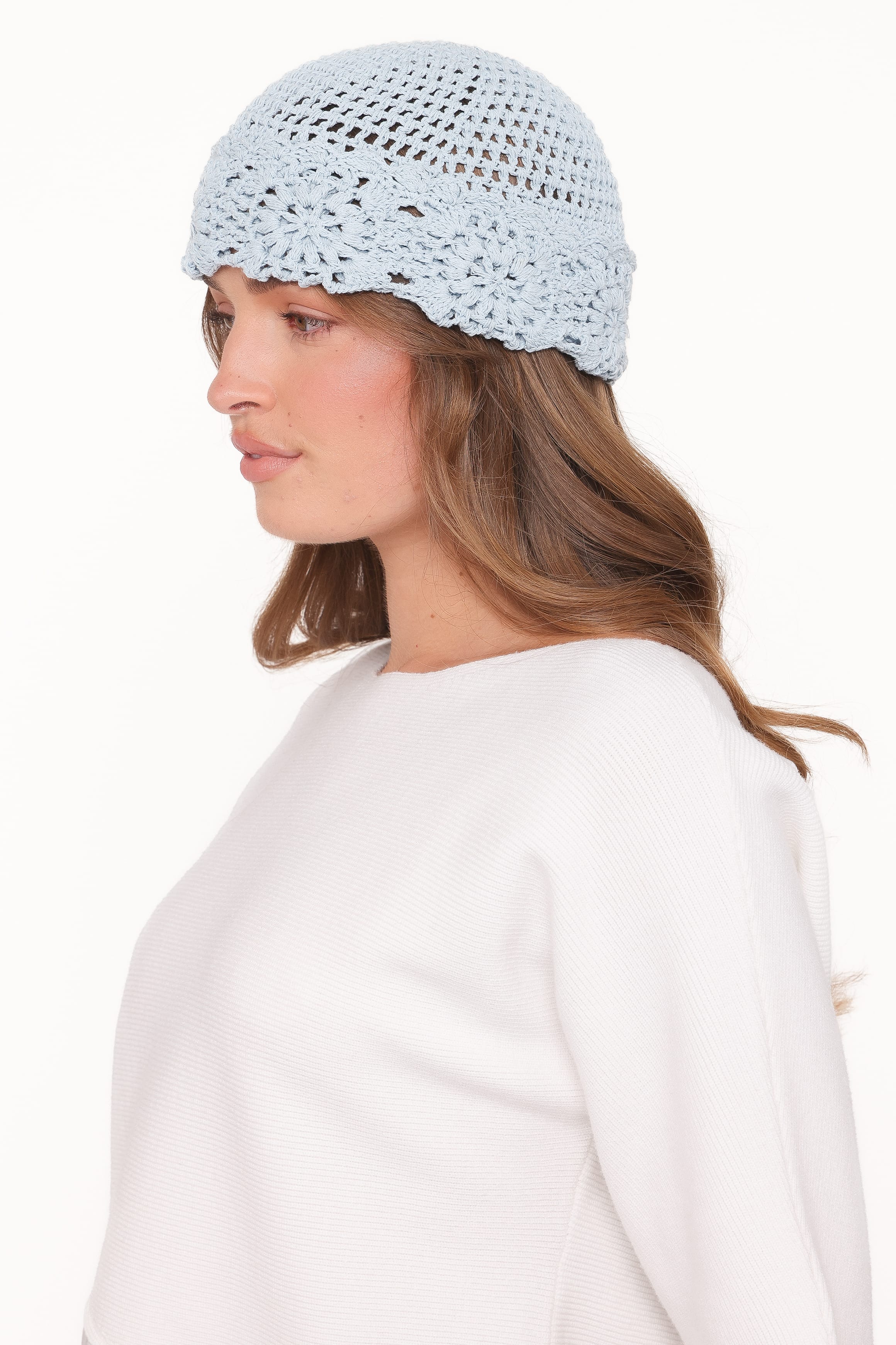 Crochet Beanie - Dusty Blue - Image 3