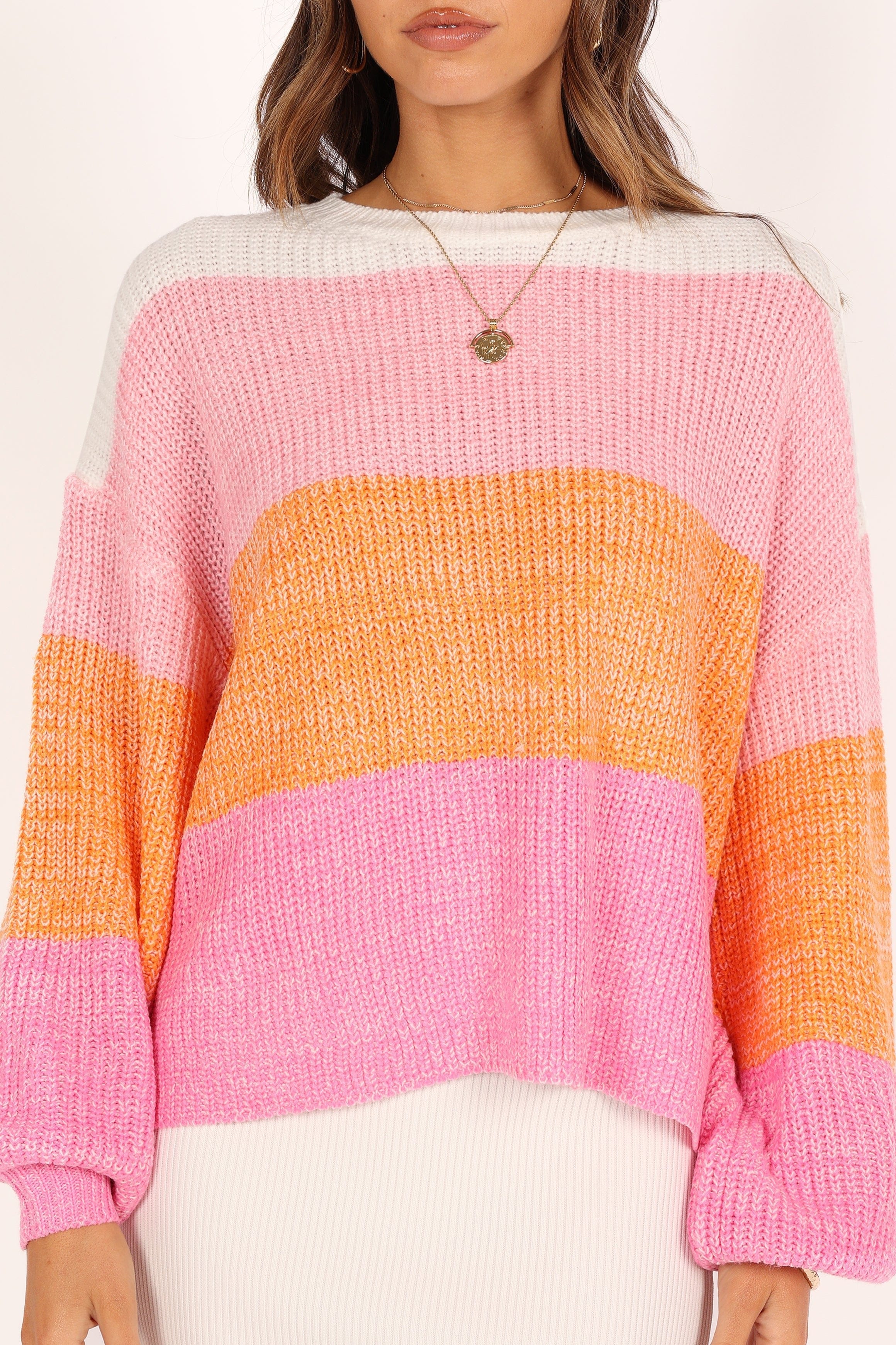 Danielle Knit Sweater - Pink Stripe - Image 8
