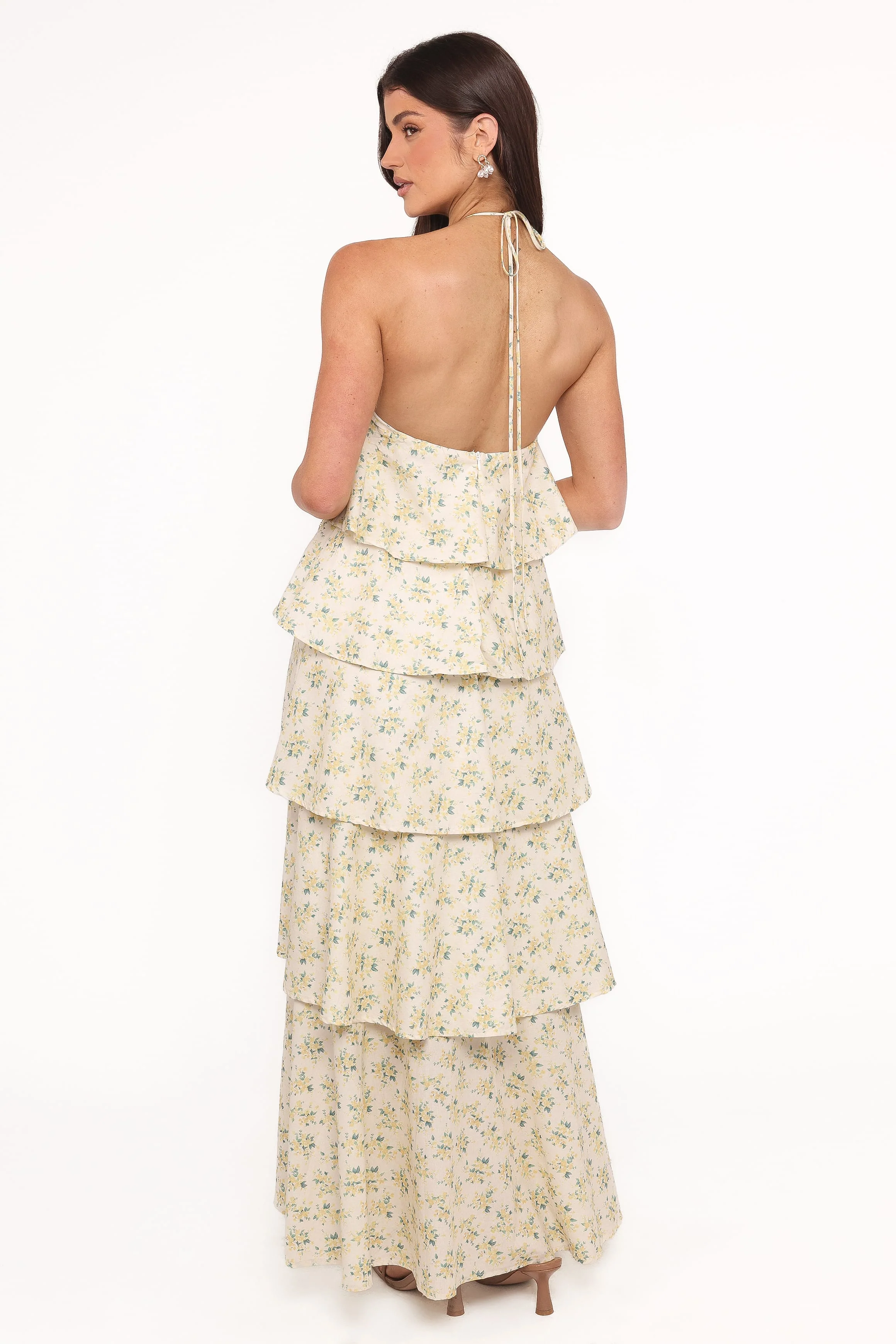 Darlia Halterneck Maxi Dress - Yellow Floral - Image 4