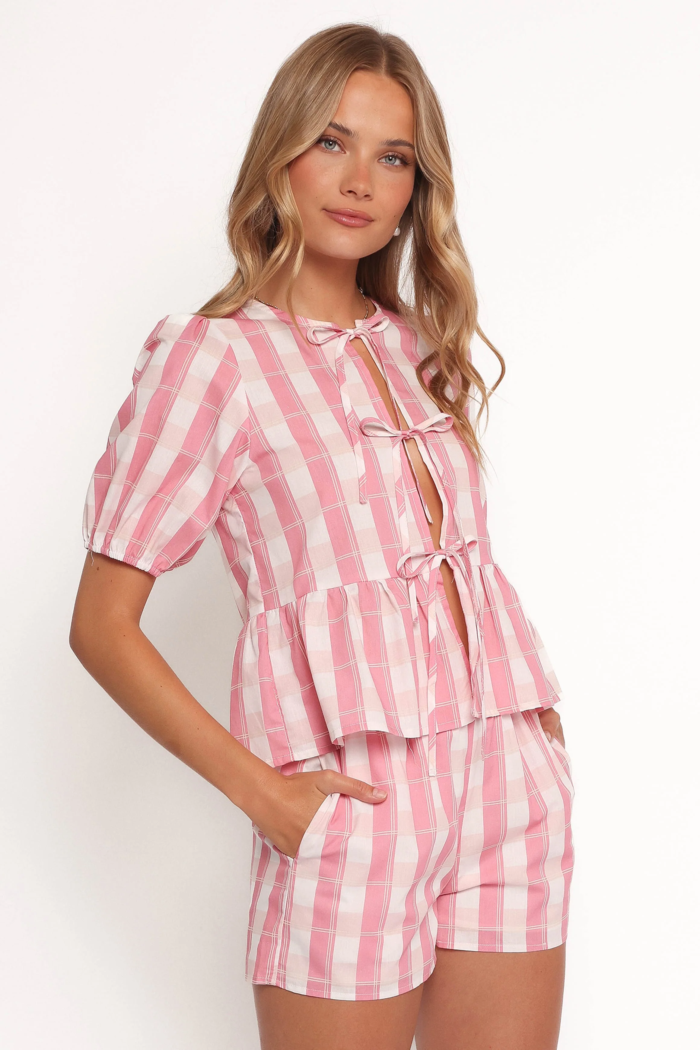 Deborah Short Set - Pink Gingham - Image 2