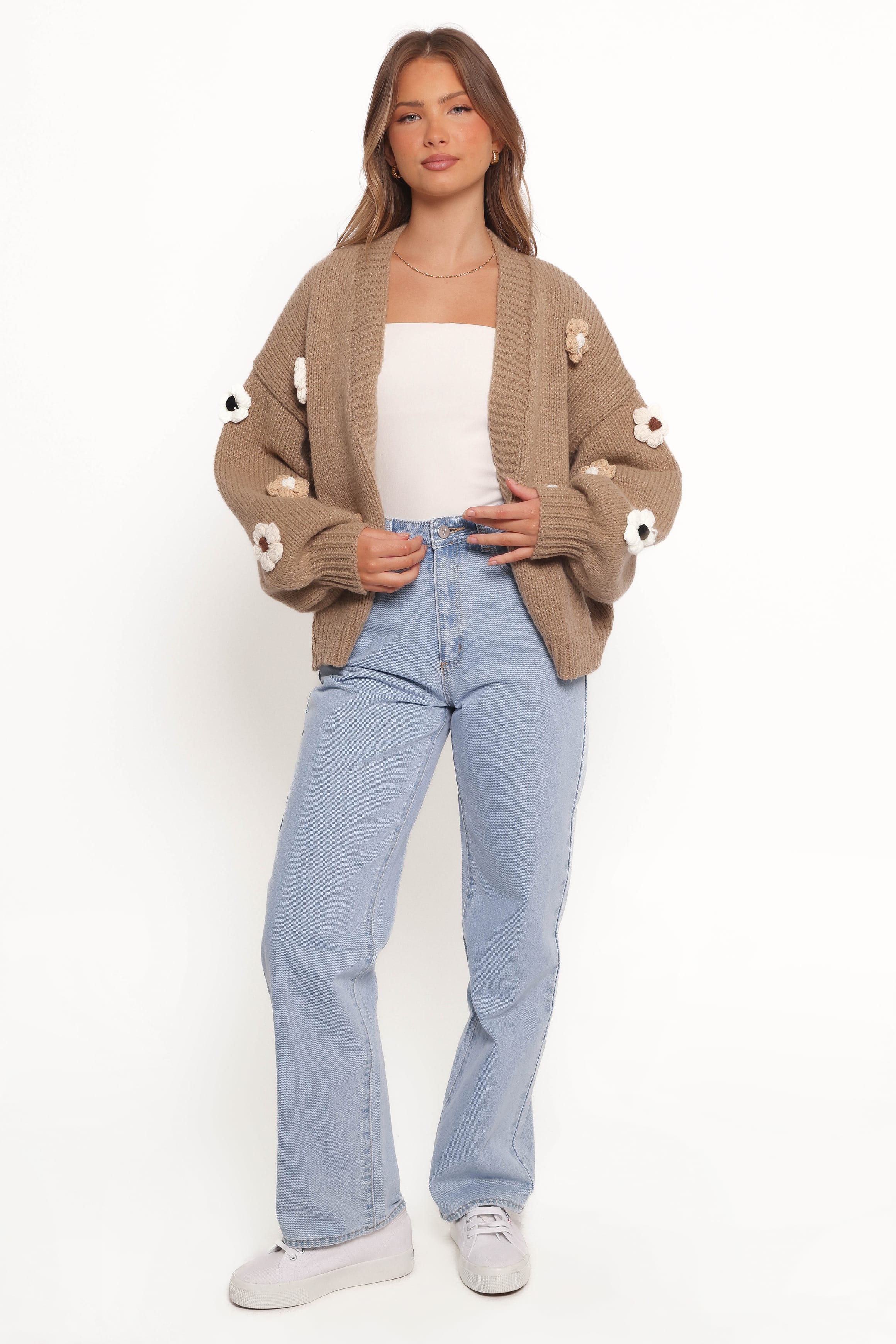 Delaro Flower Cardigan - Brown - Image 3