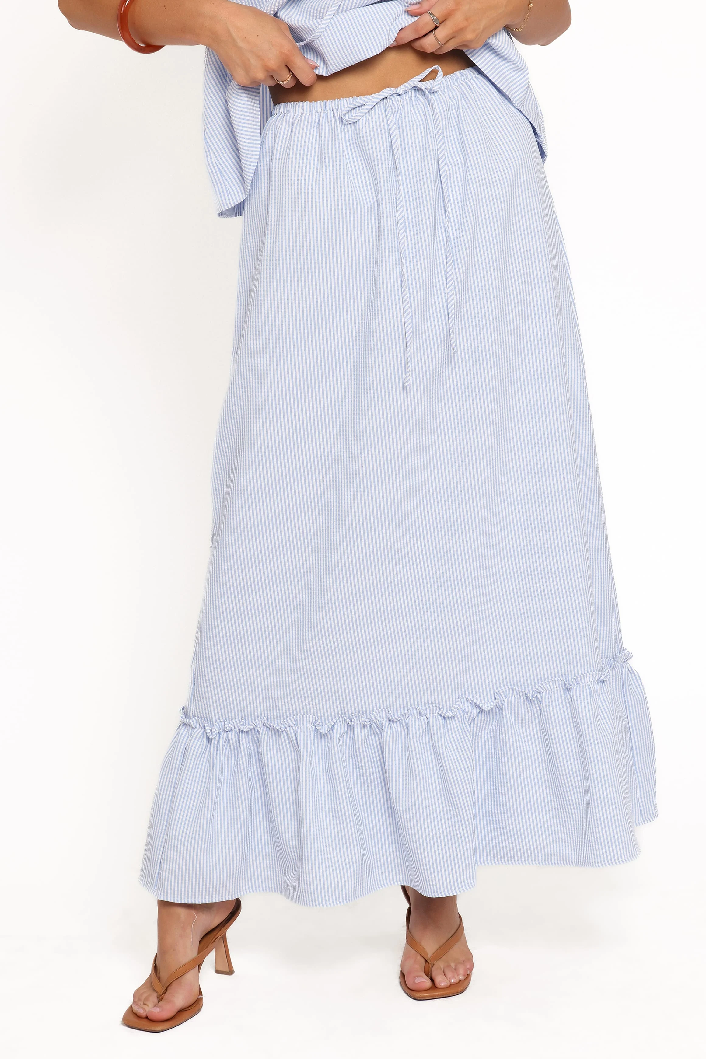 Delyra Maxi Skirt - Blue Stripe - Image 3