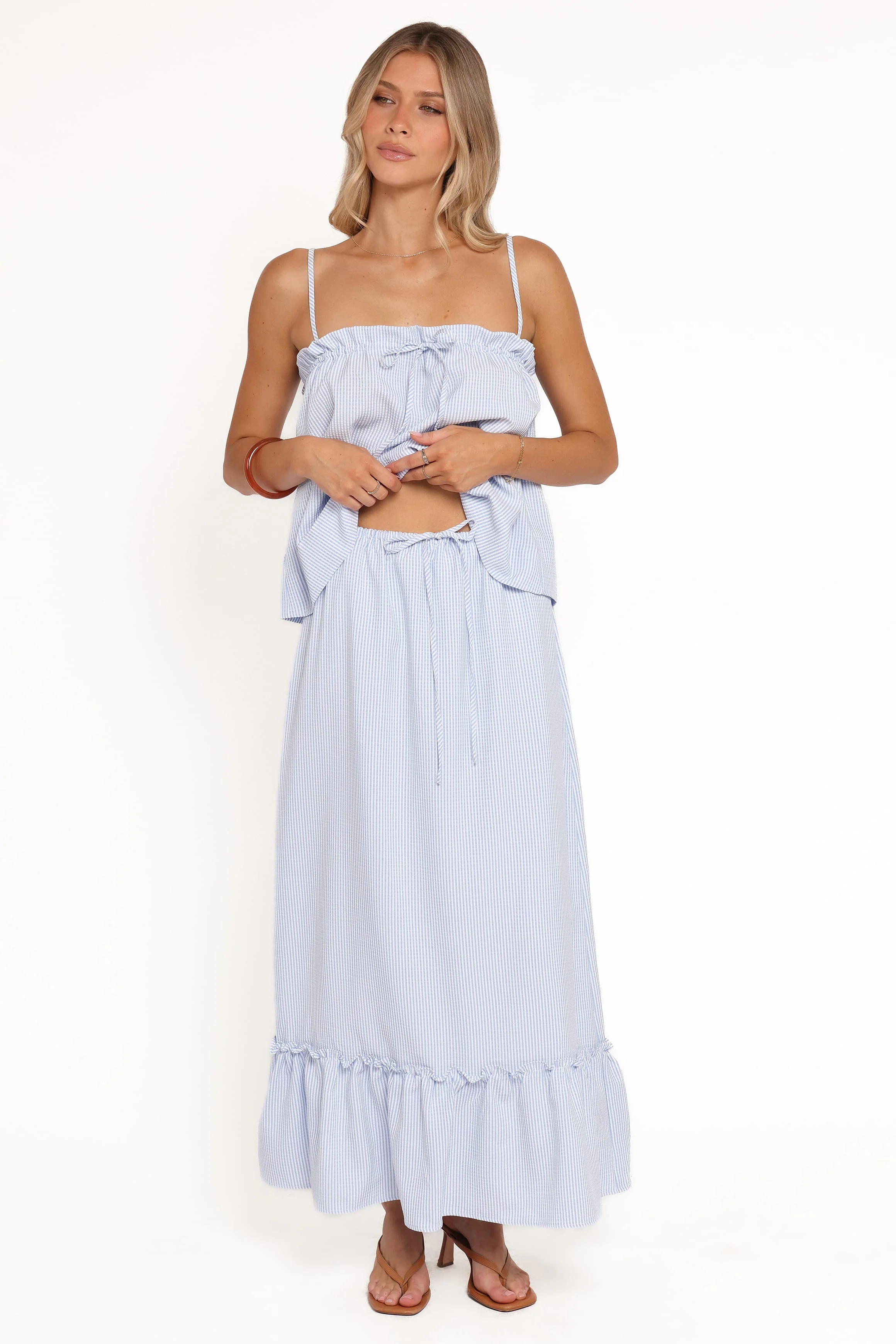 Delyra Maxi Skirt - Blue Stripe - Image 6