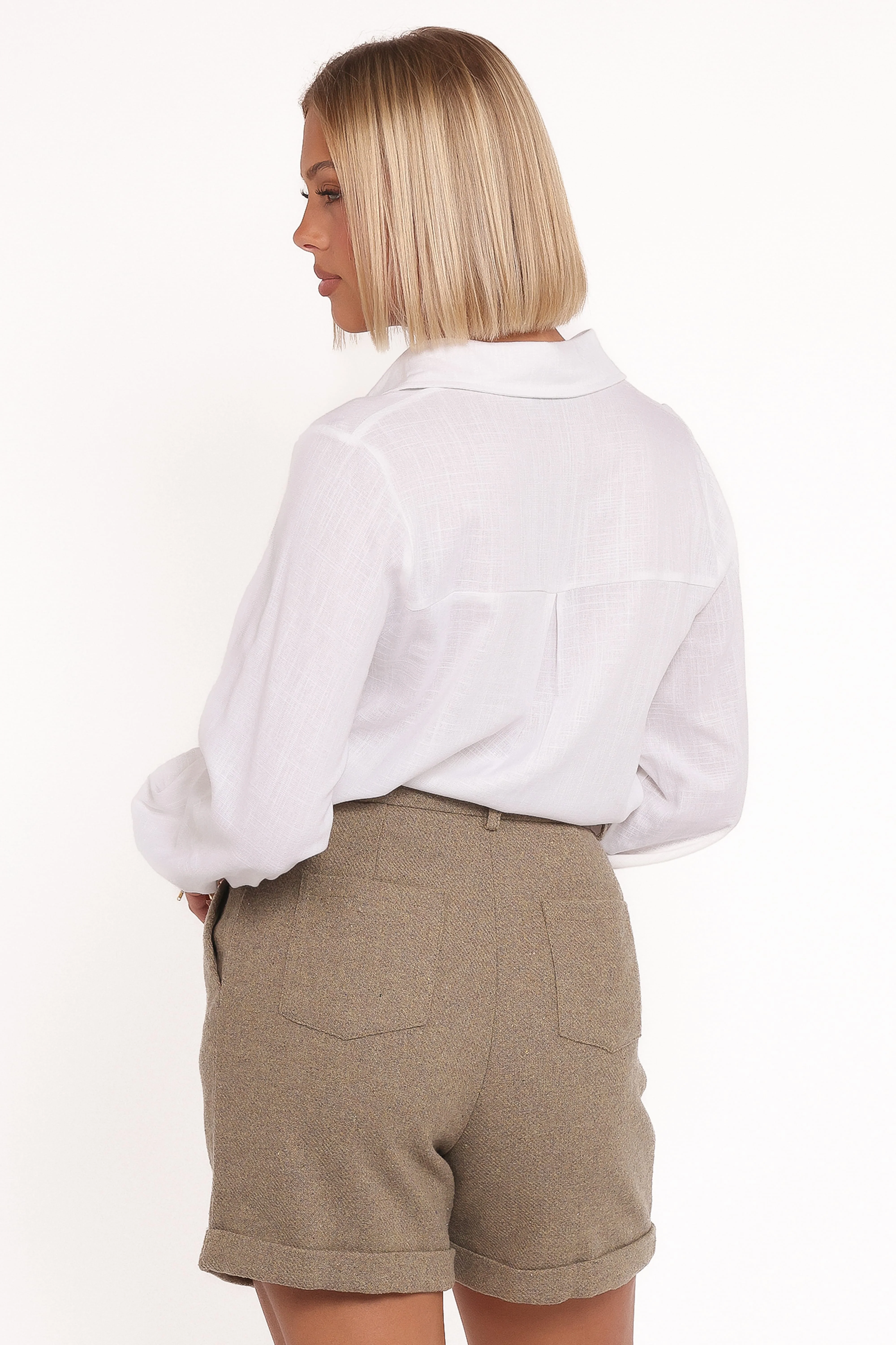Denise Tailored Shorts - Taupe - Image 5