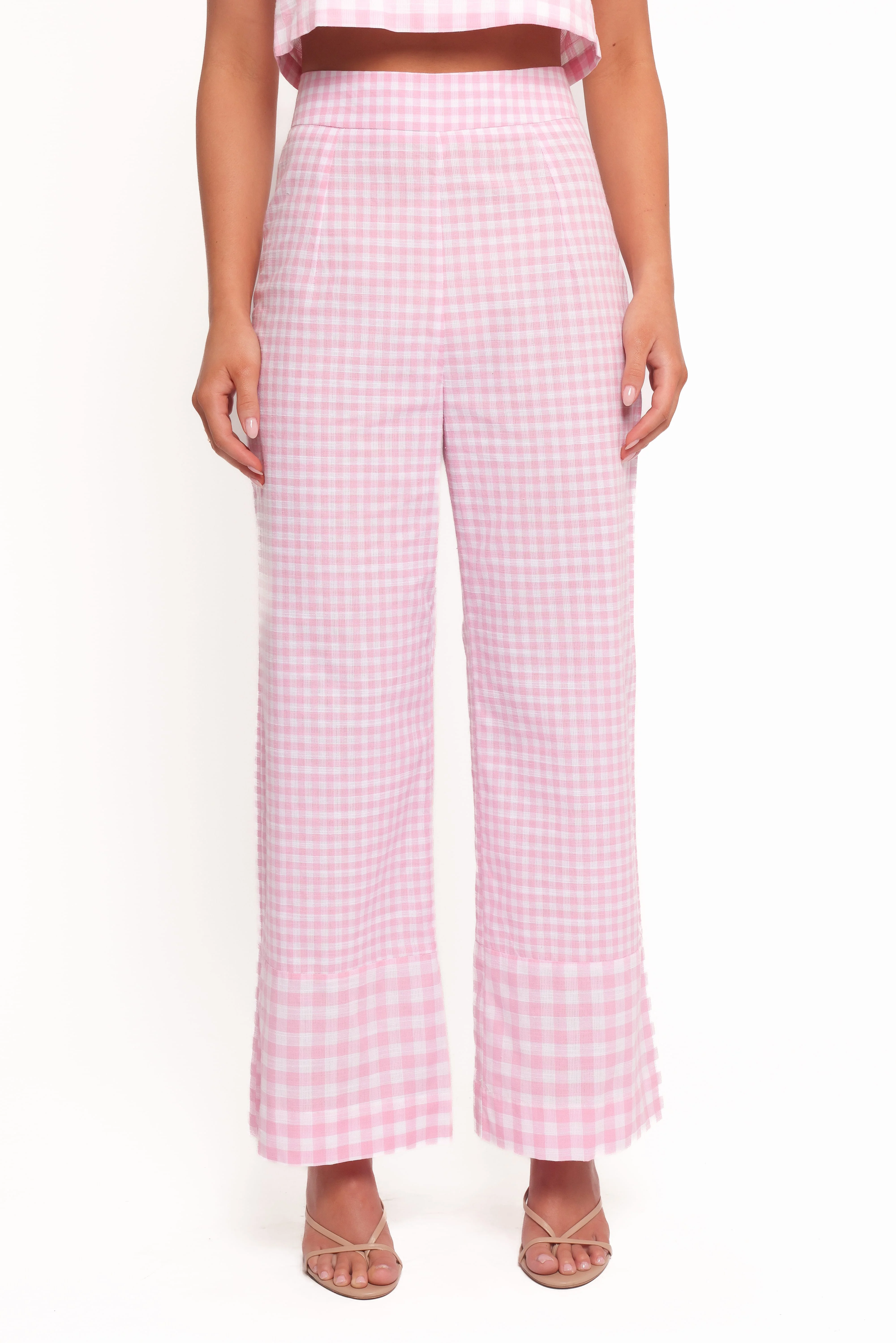 Devlin Cotton Pant - Pink Gingham - Image 2