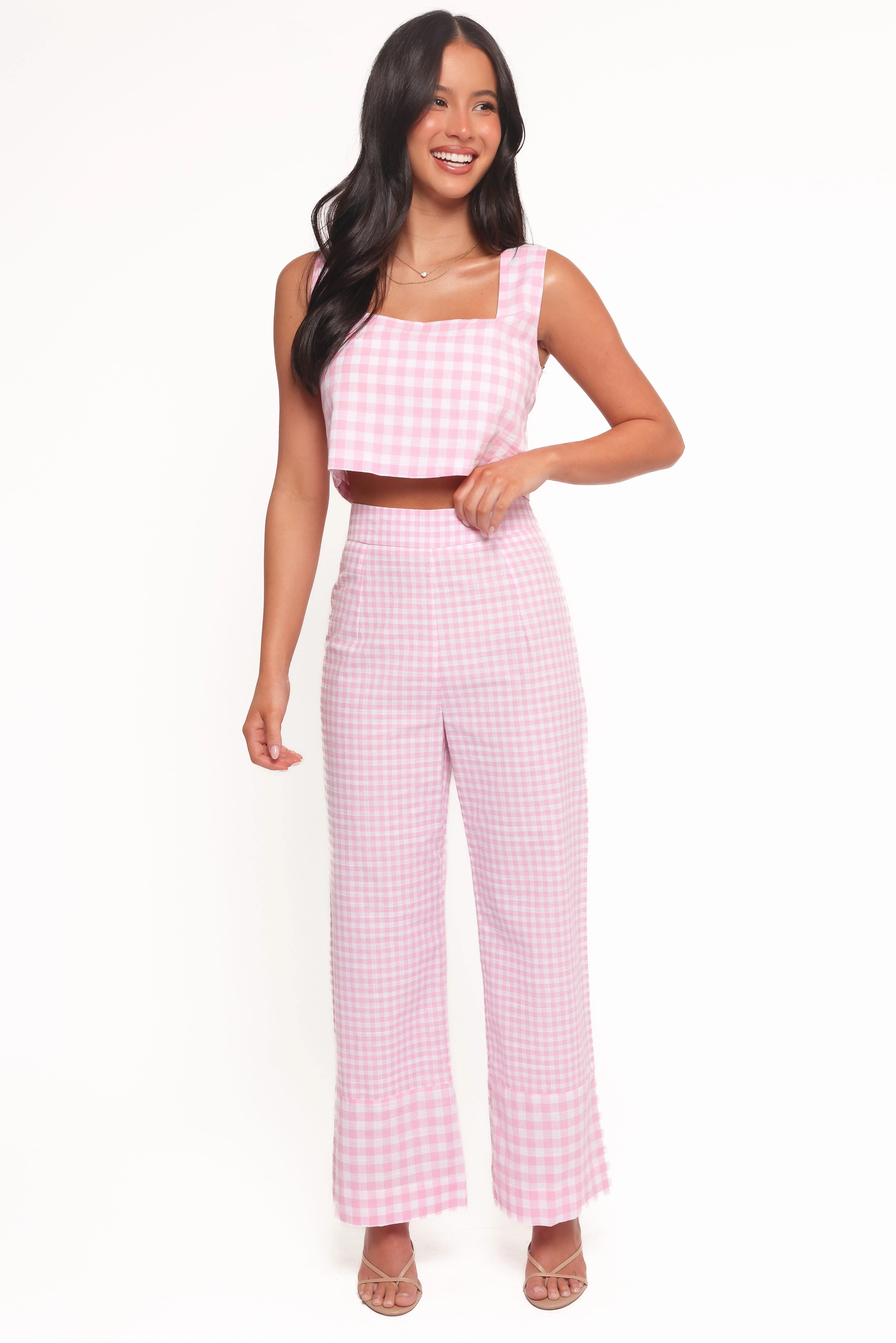 Devlin Cotton Pant - Pink Gingham - Image 4